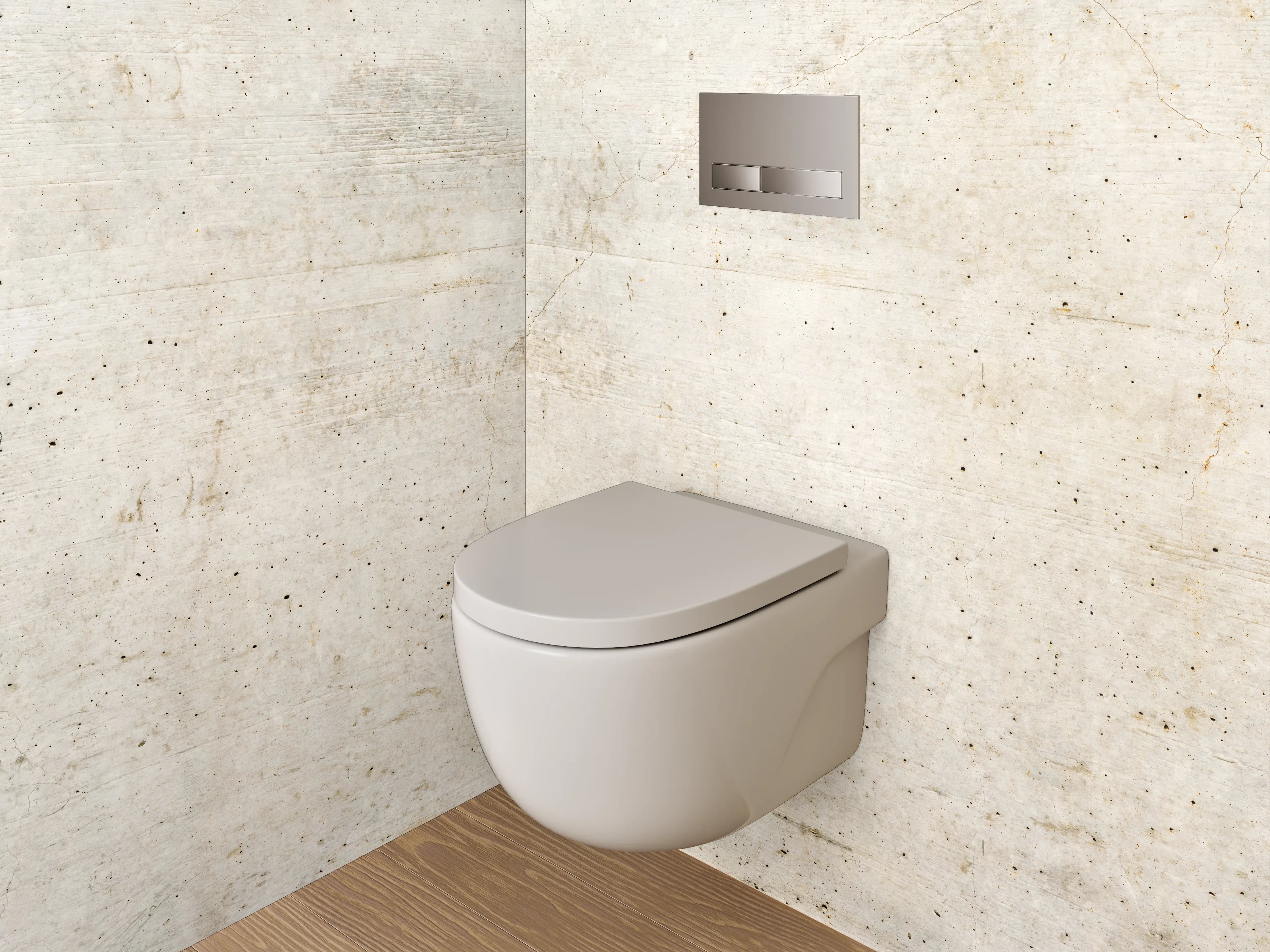 WC-Rückwand - Betonoptik Wandpanel Weiß Grau