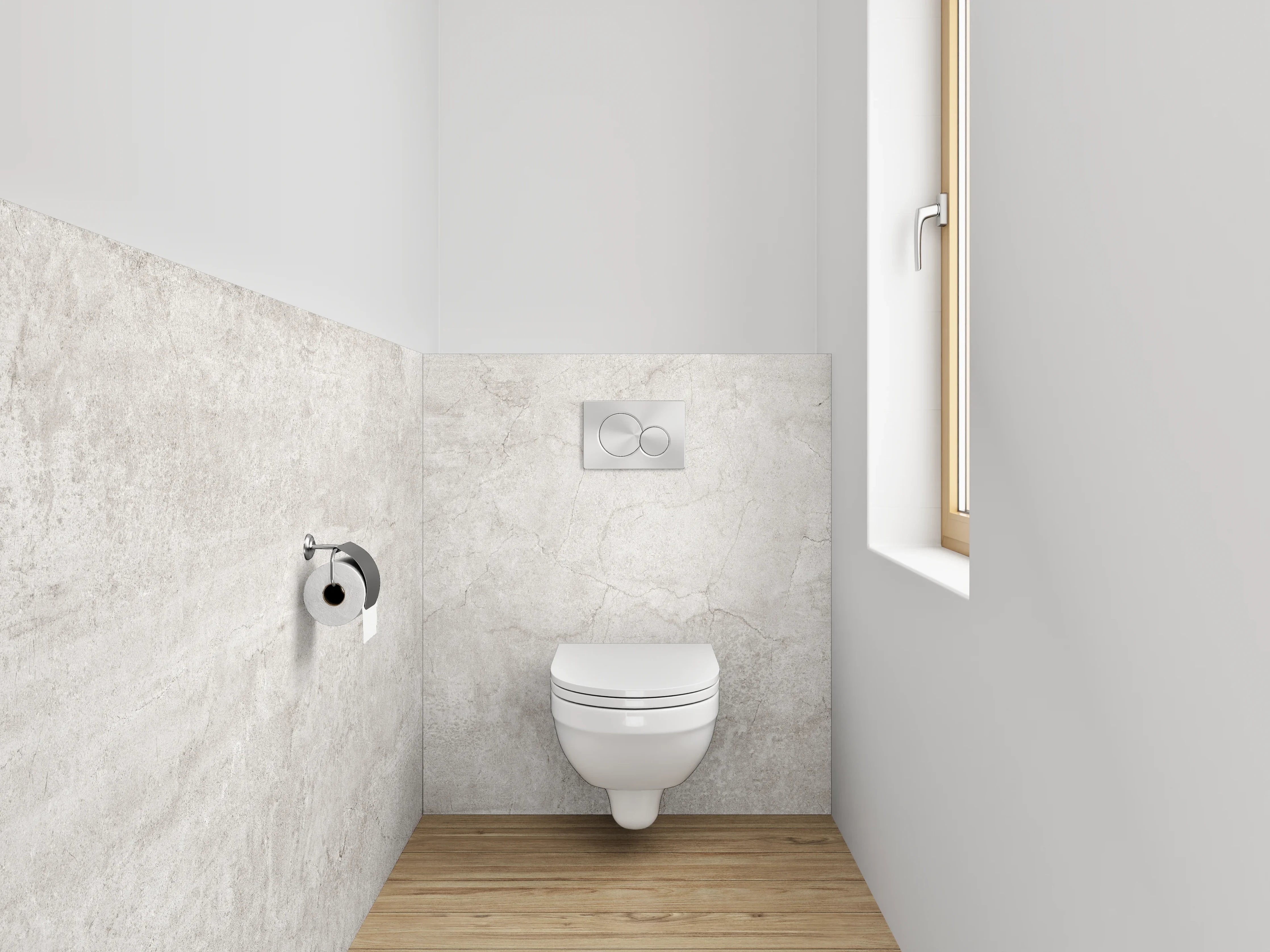 WC-Rückwand - Betonoptik Weiß-Grau Fliese