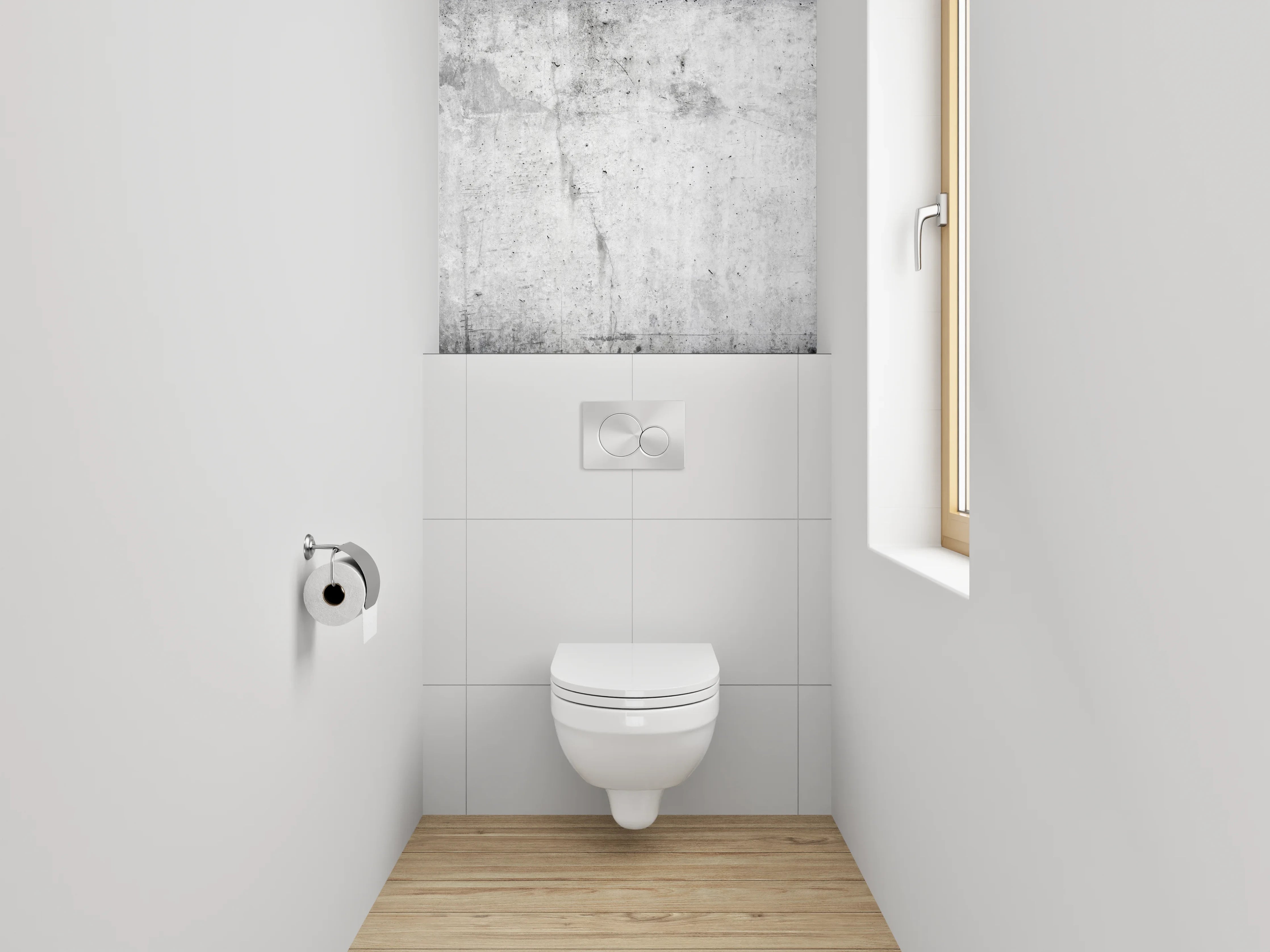 WC-Rückwand - Betonoptik Weiß Grau Wanddekor