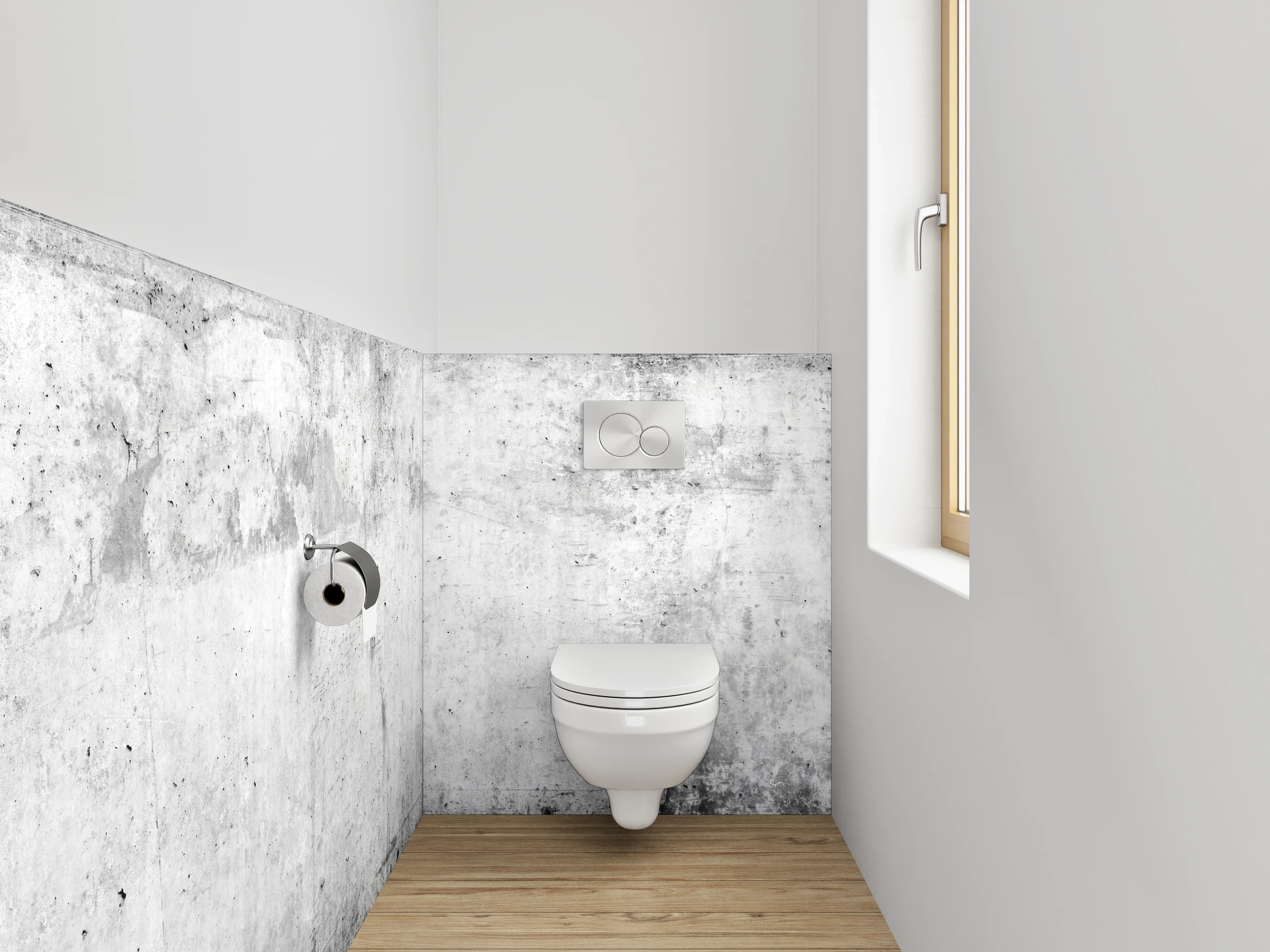 WC-Rückwand - Betonoptik Weiß Grau Wanddekor