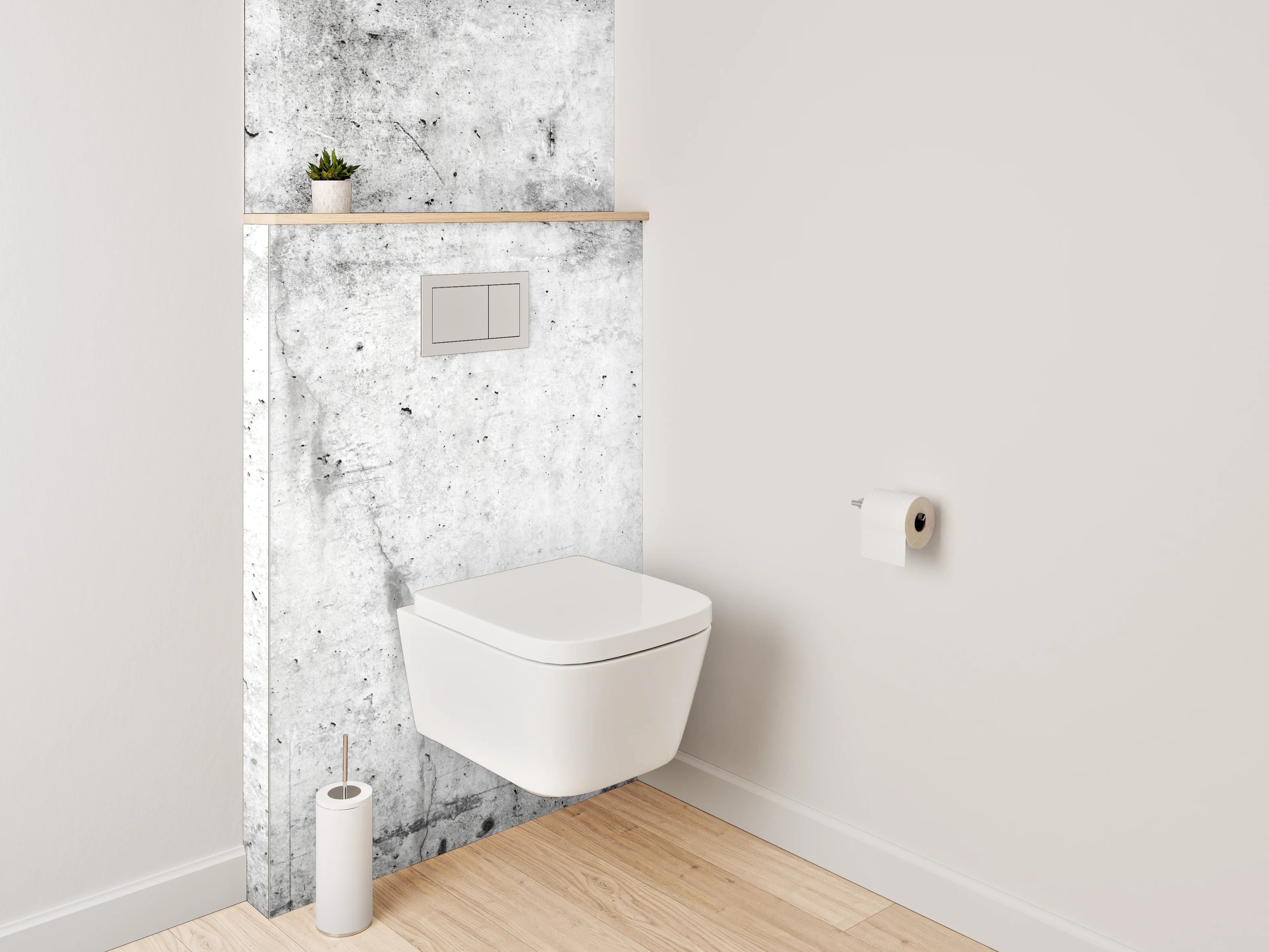 WC-Rückwand - Betonoptik Weiß Grau Wanddekor