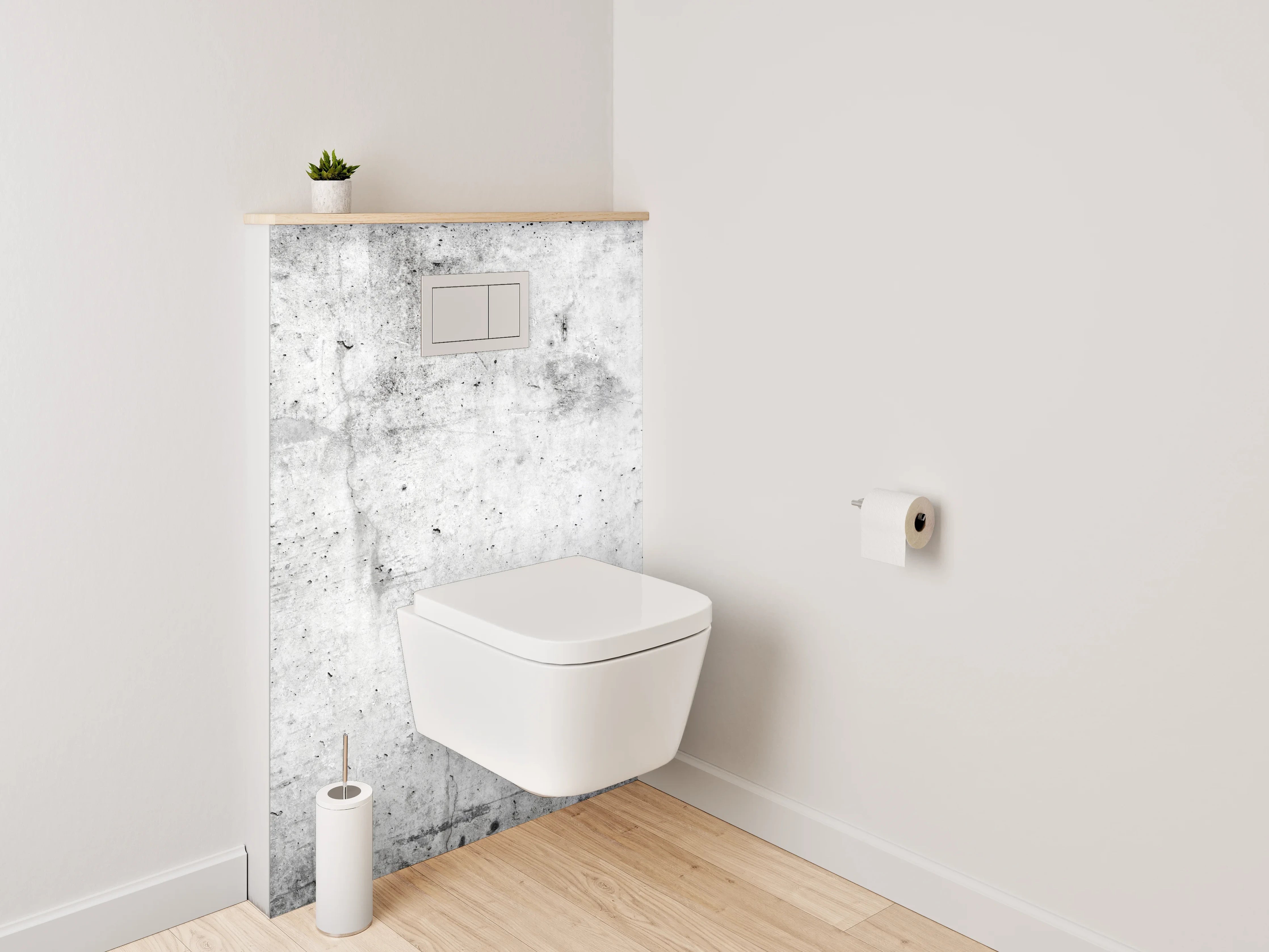 WC-Rückwand - Betonoptik Weiß Grau Wanddekor
