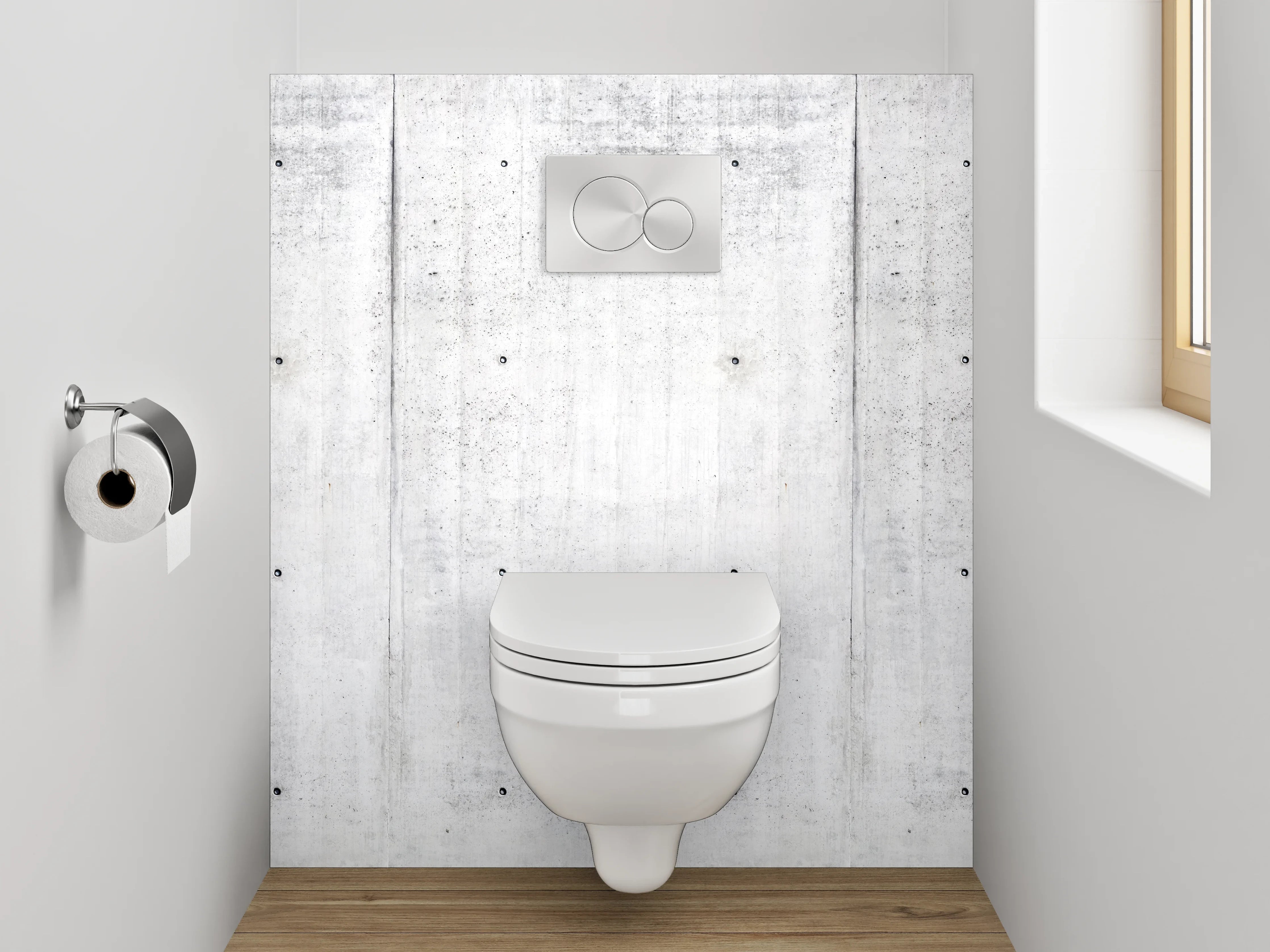 WC-Rückwand - Betonoptik Weiß-Grau Wandpanel