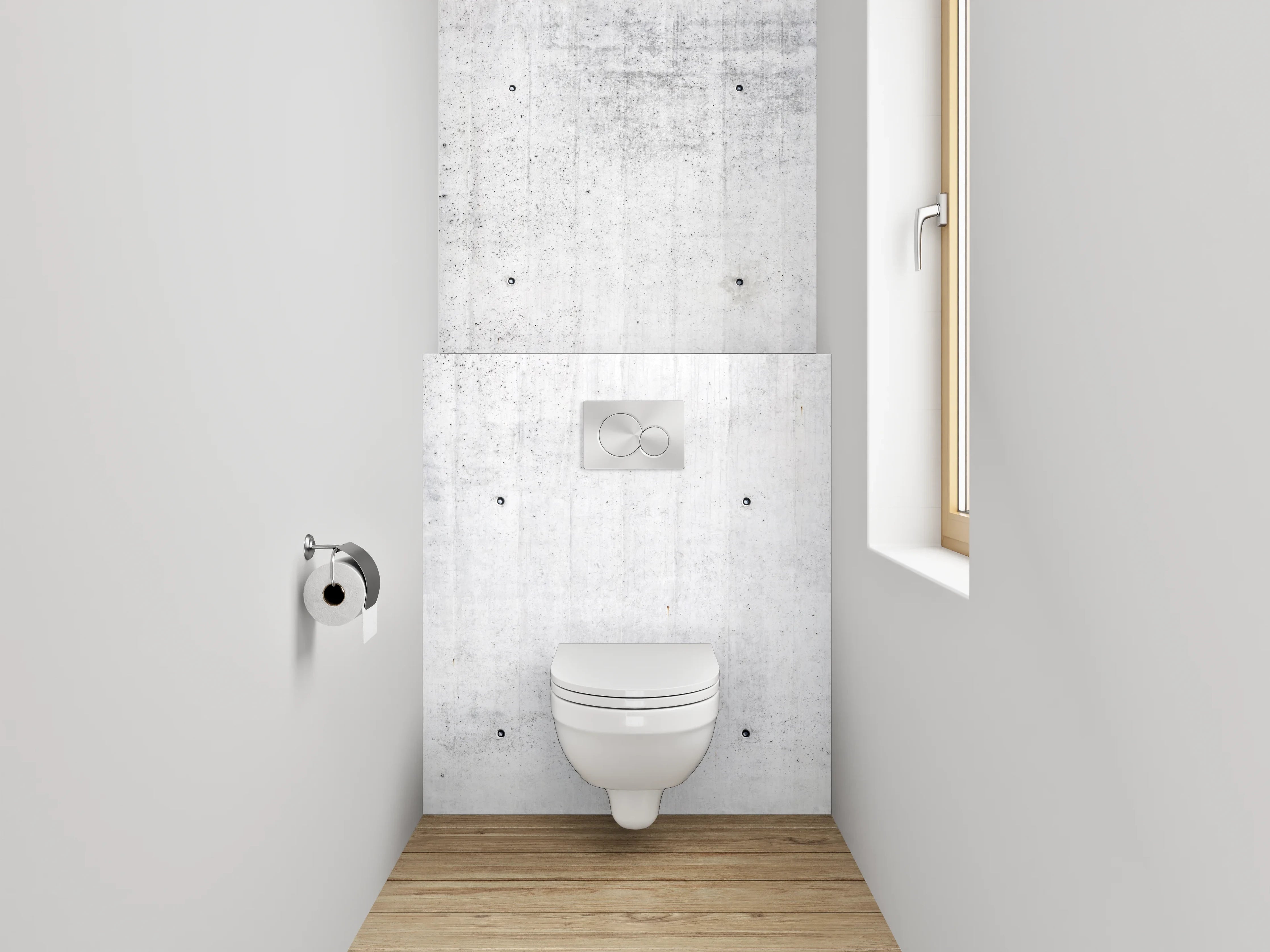 WC-Rückwand - Betonoptik Weiß-Grau Wandpanel
