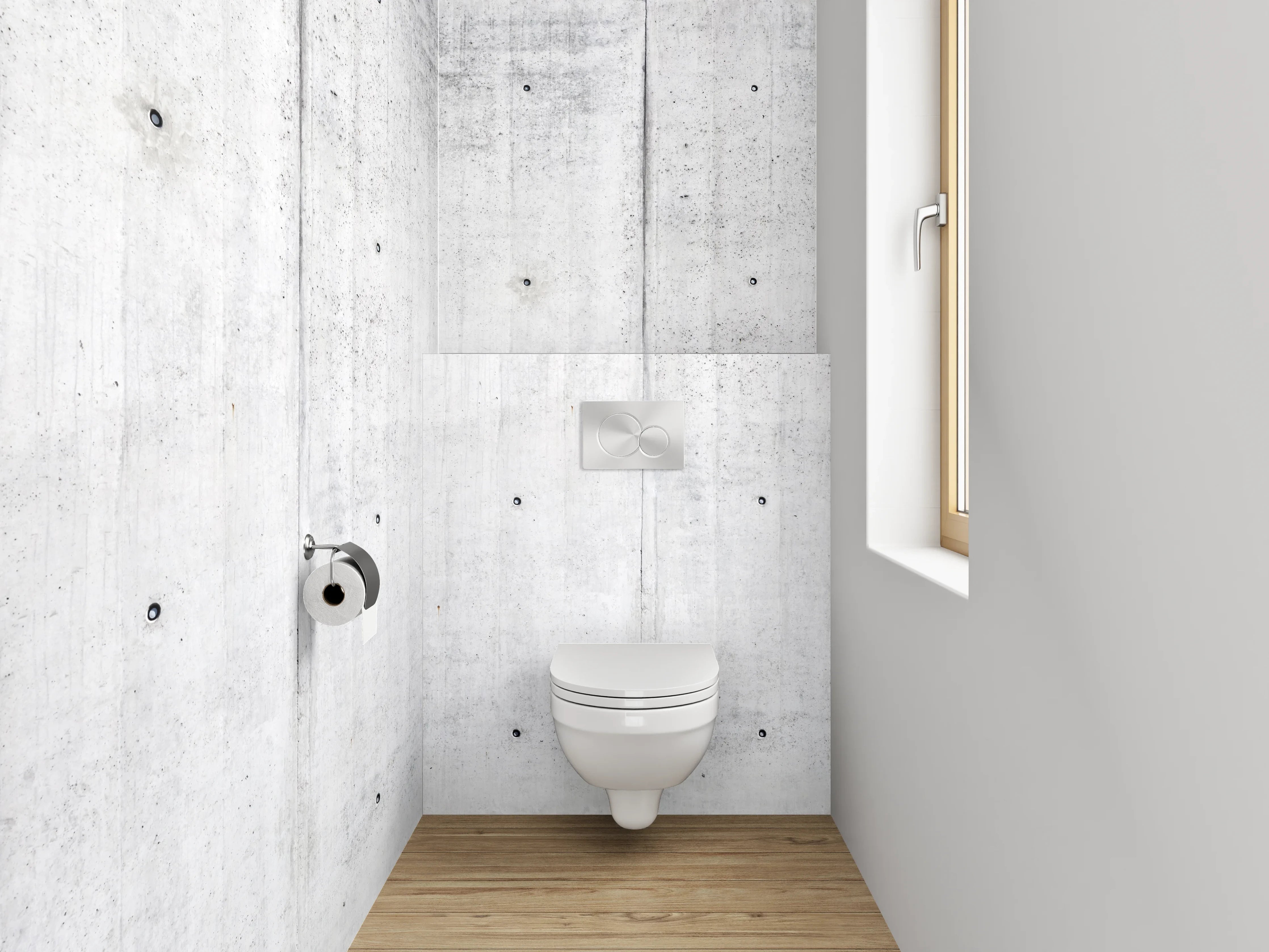 WC-Rückwand - Betonoptik Weiß-Grau Wandpanel