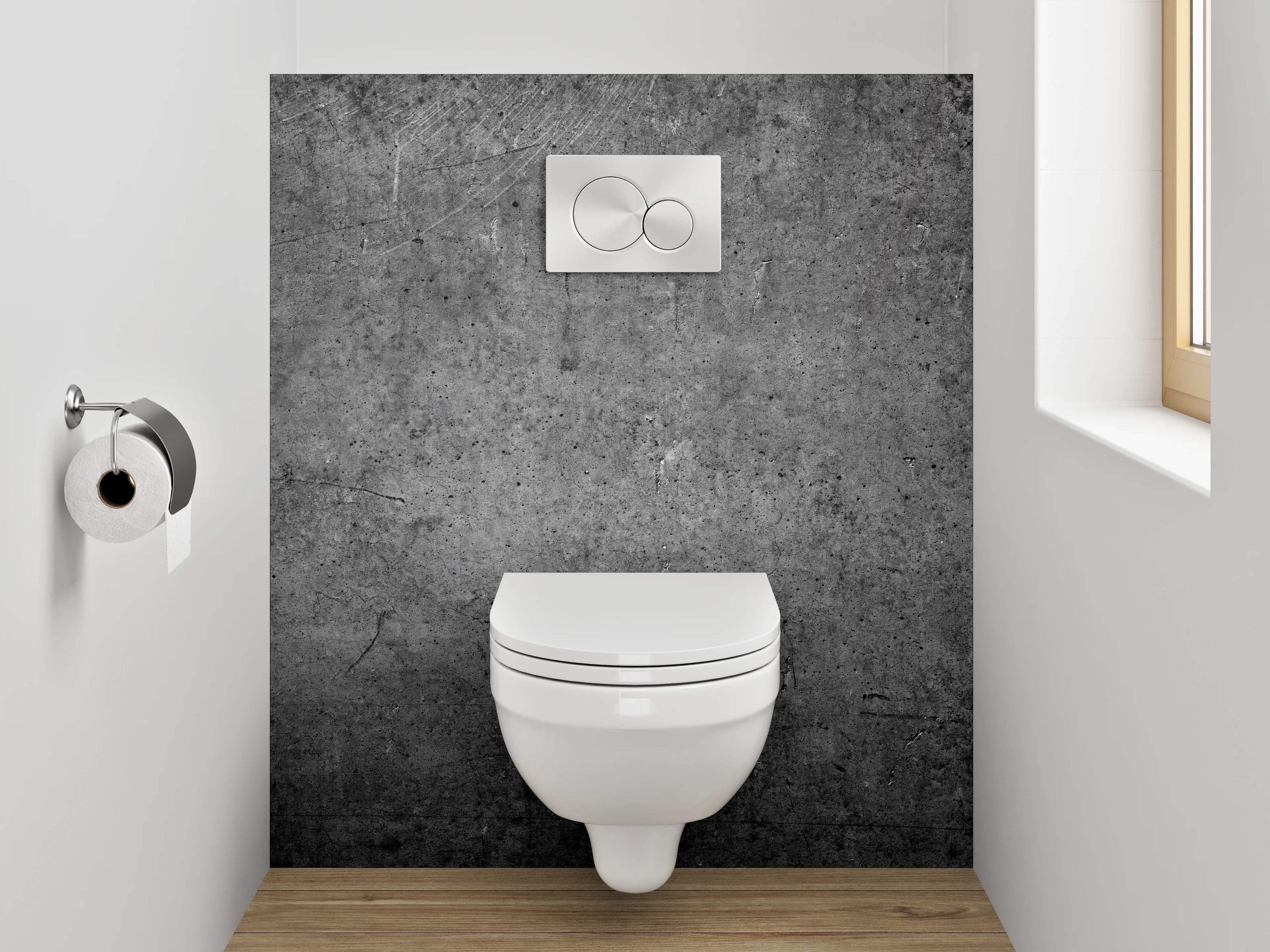 WC-Rückwand - Betonoptik dunkelgrau Wanddekor