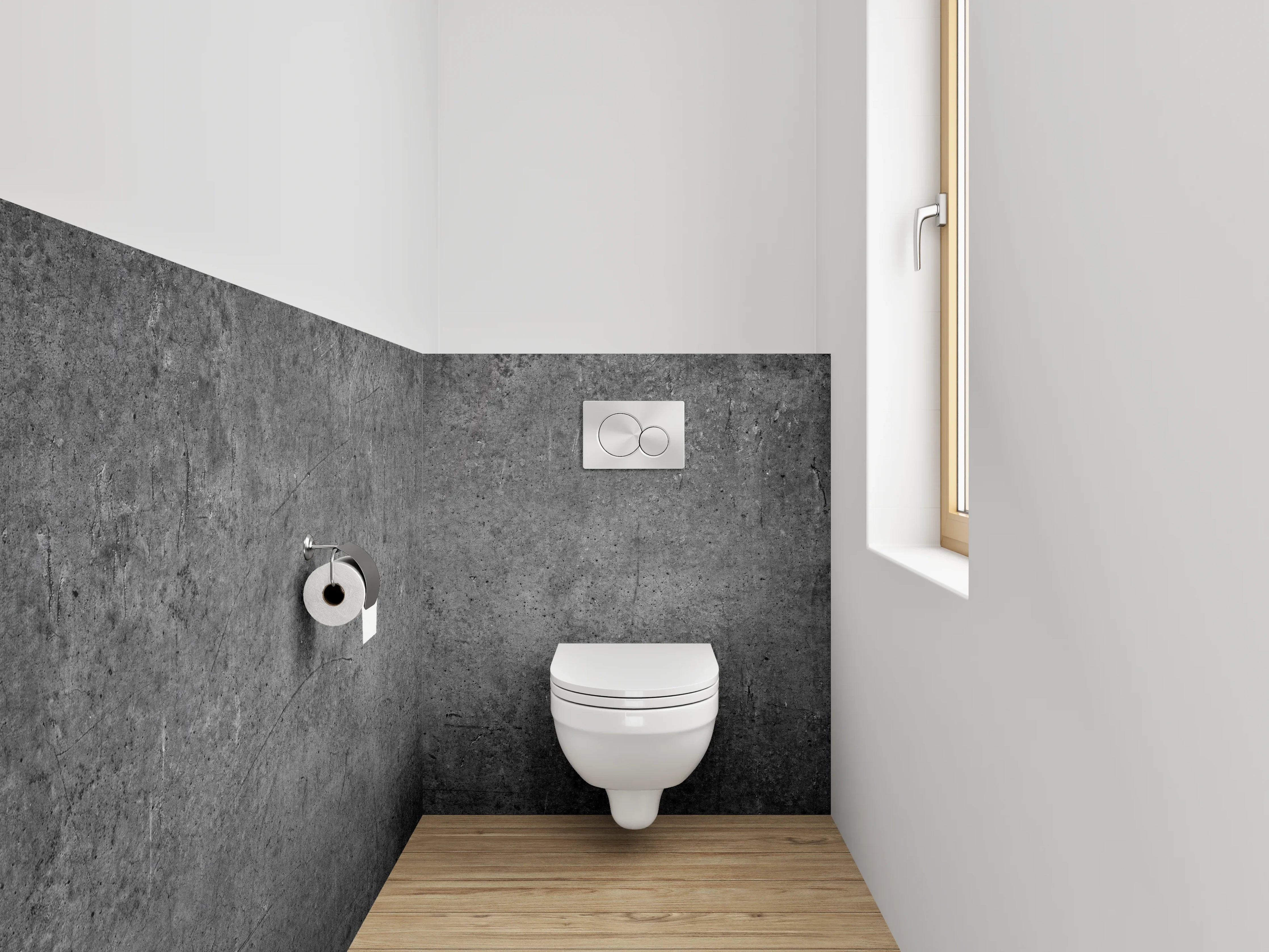 WC-Rückwand - Betonoptik dunkelgrau Wanddekor