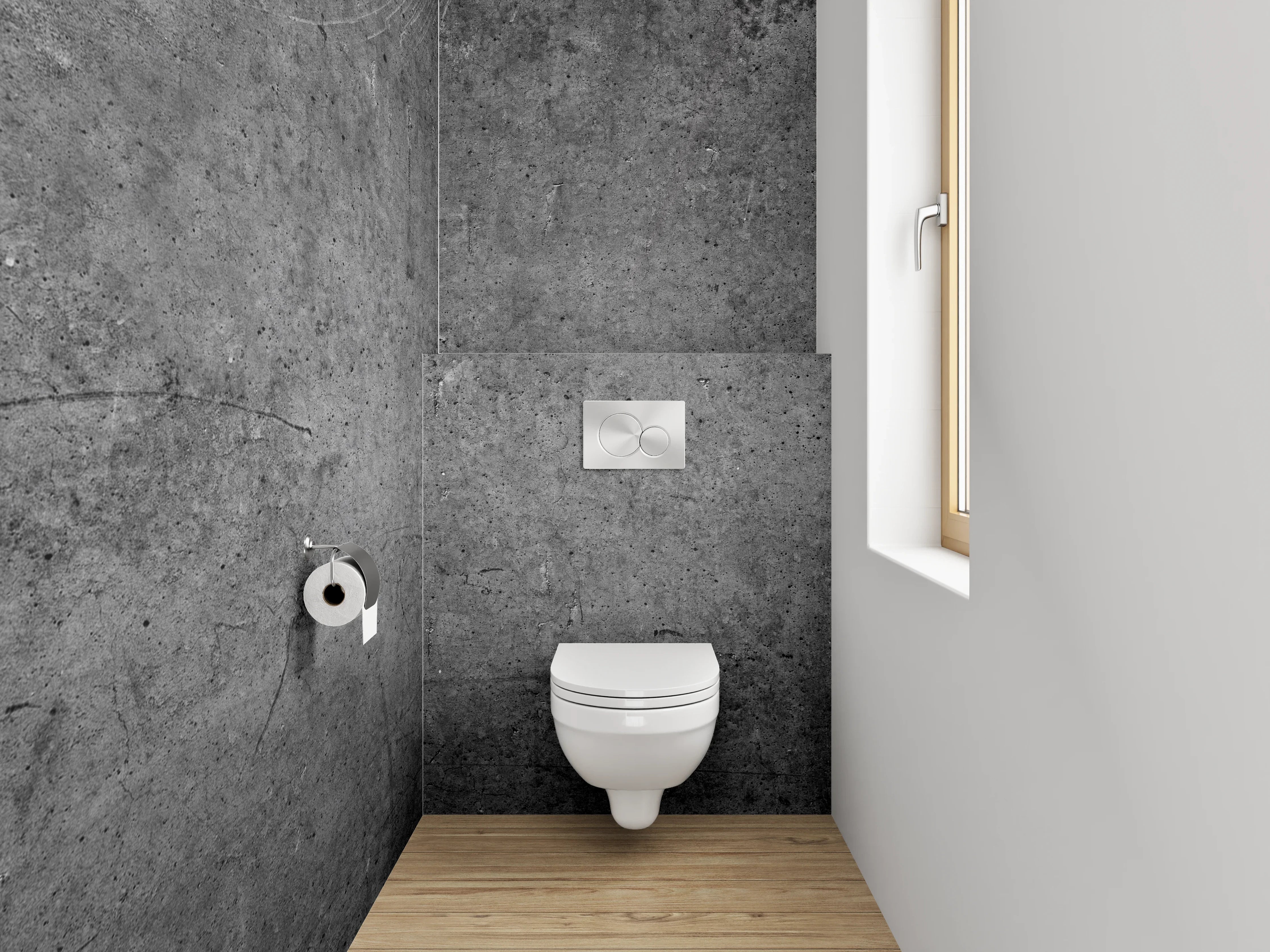 WC-Rückwand - Betonoptik dunkelgrau Wanddekor