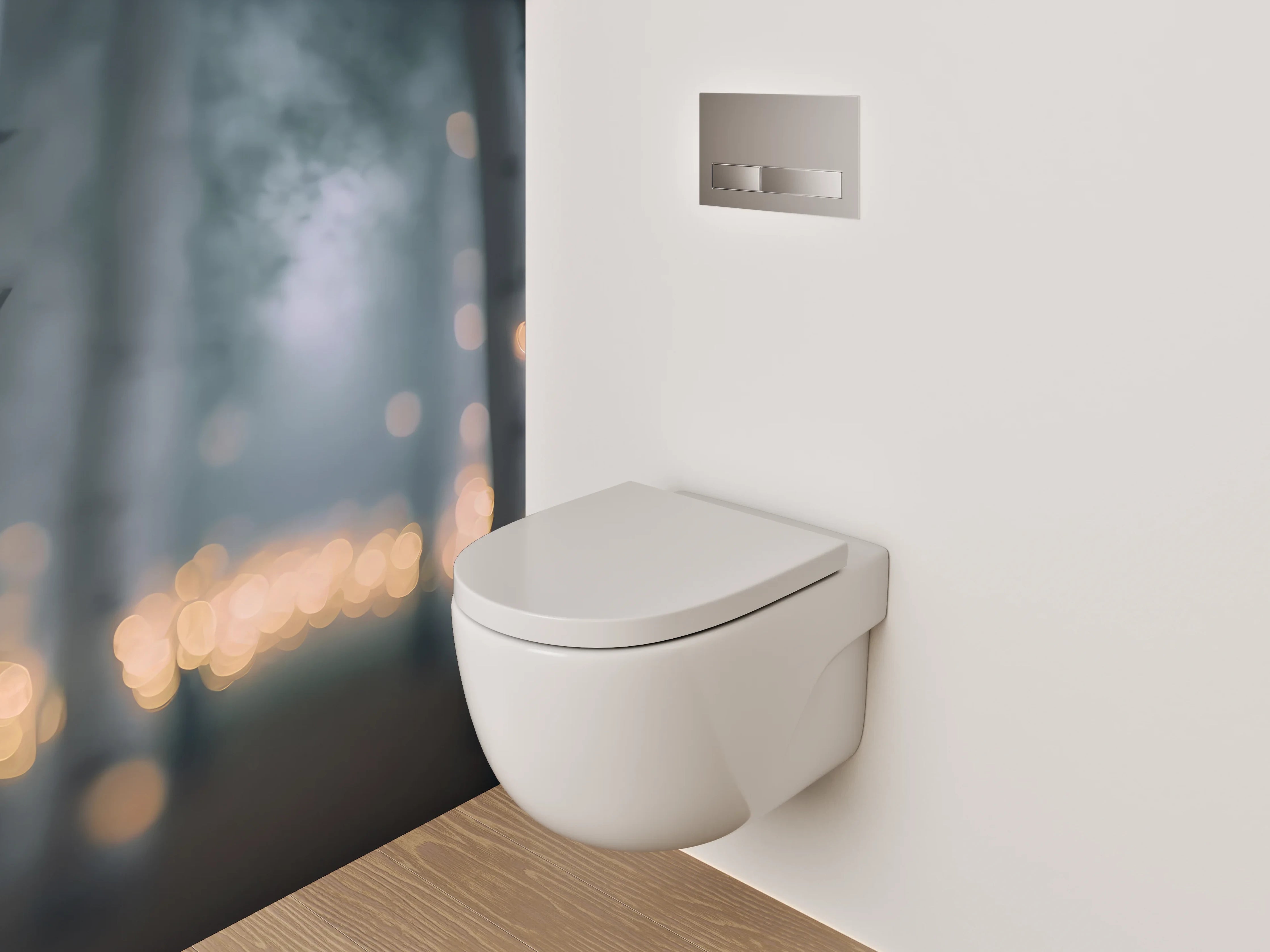 WC-Rückwand - Birkenwald mit Lichterglanz – Mystisch