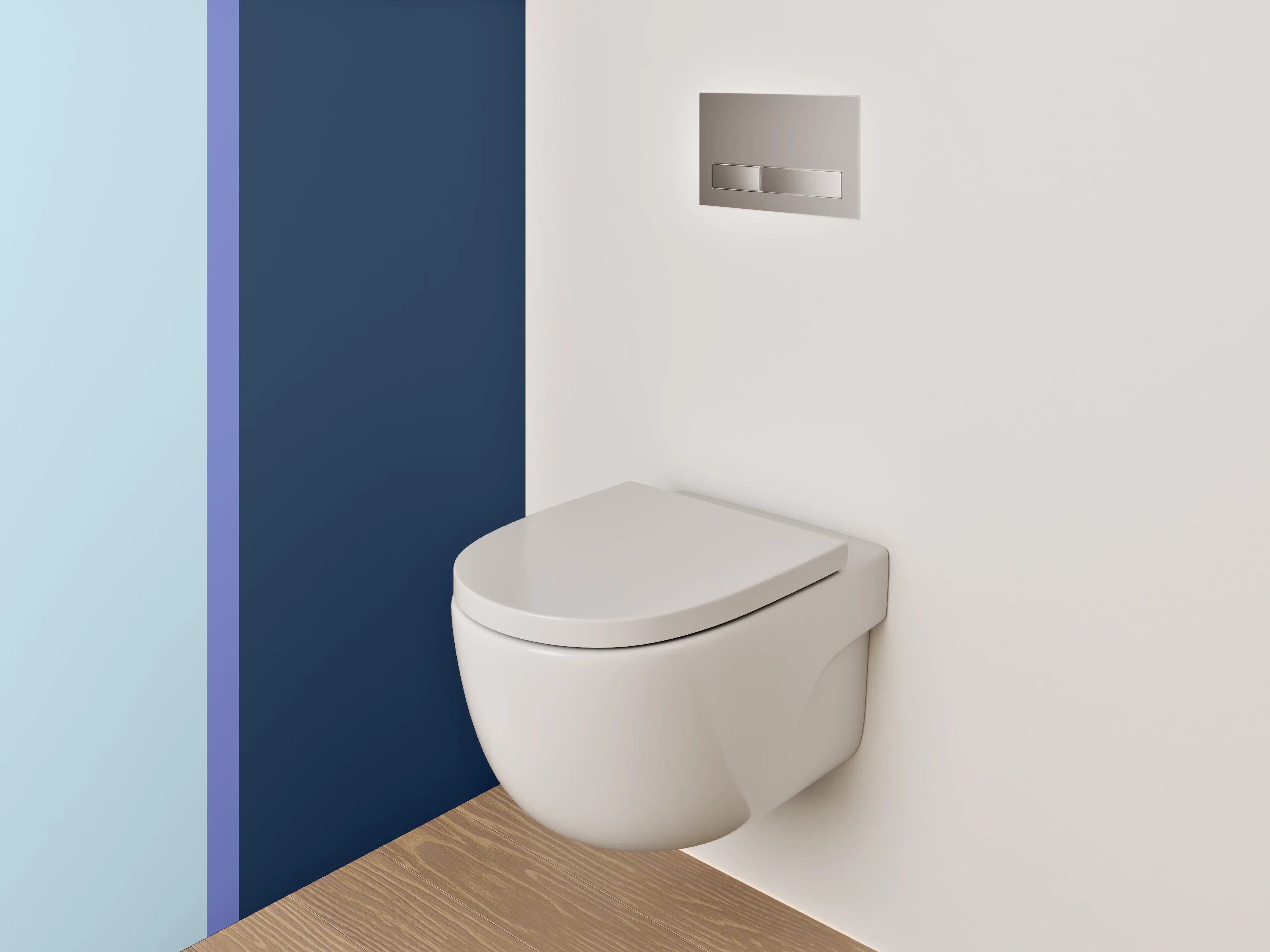 WC-Rückwand - Blau-Weiße Farbpalette, strukturierte Textur