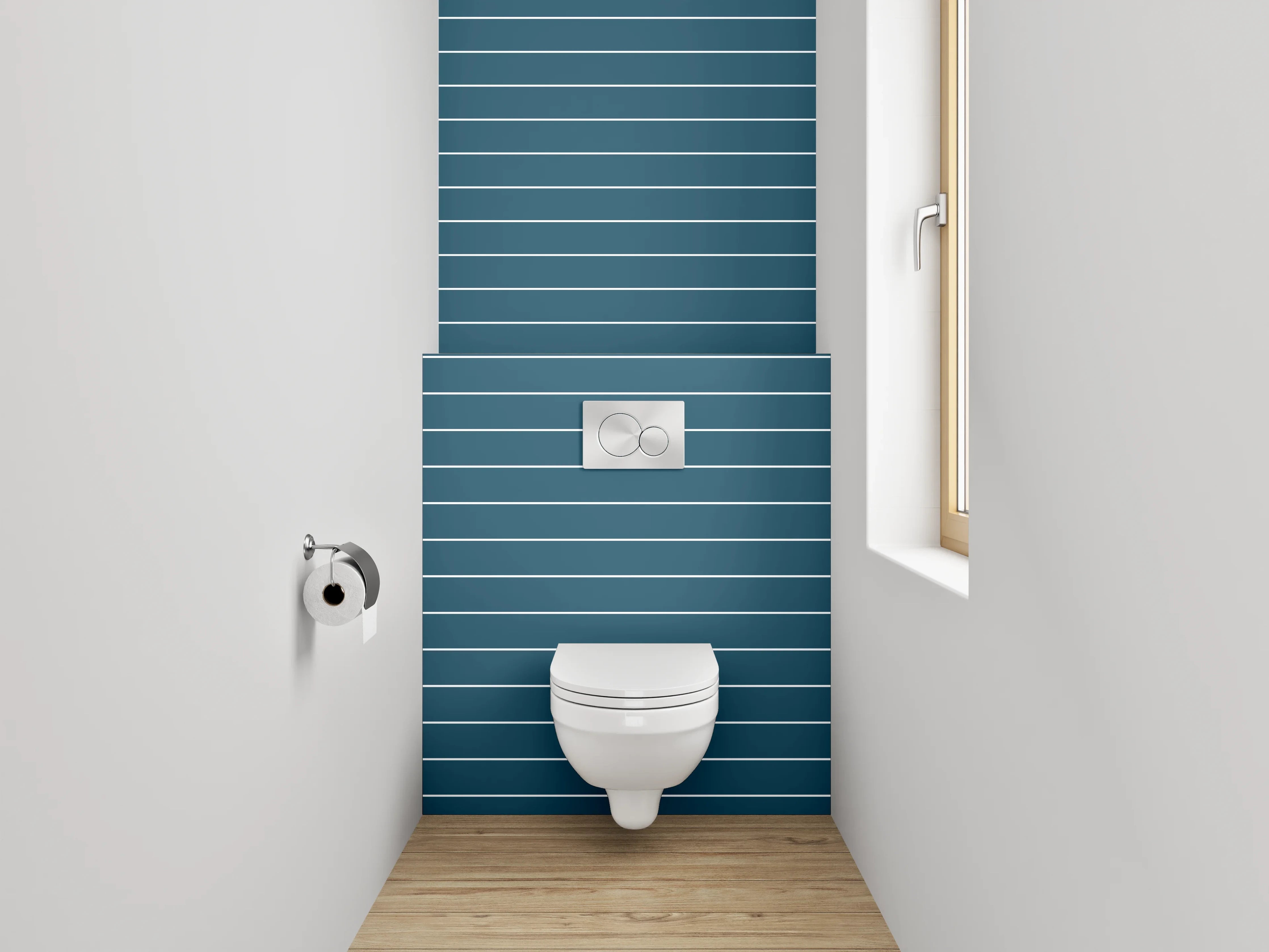 WC-Rückwand - Blau gestreiftes Linienmuster modern