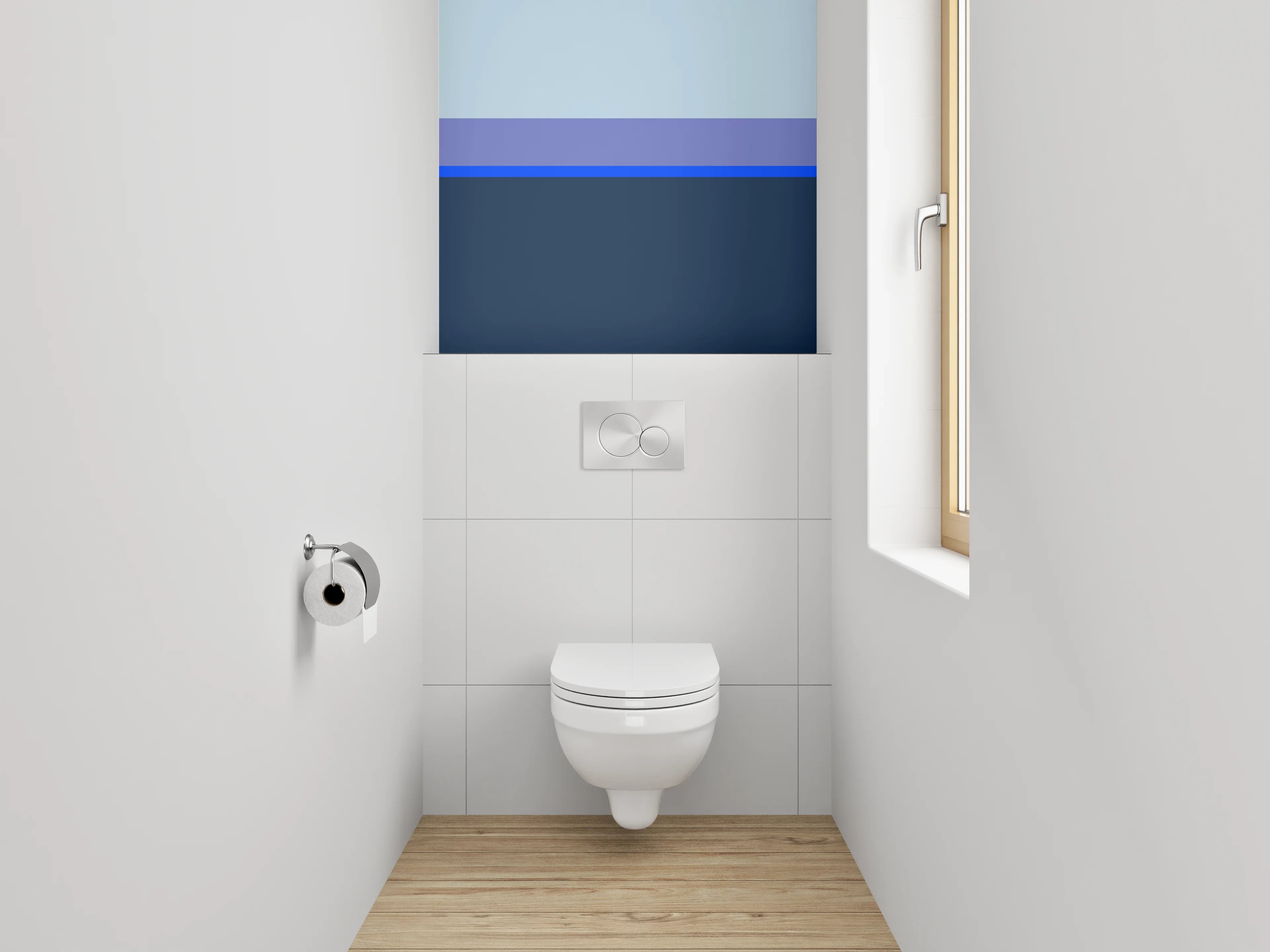 WC-Rückwand - Blaue Farbverläufe mit Himmelstönen