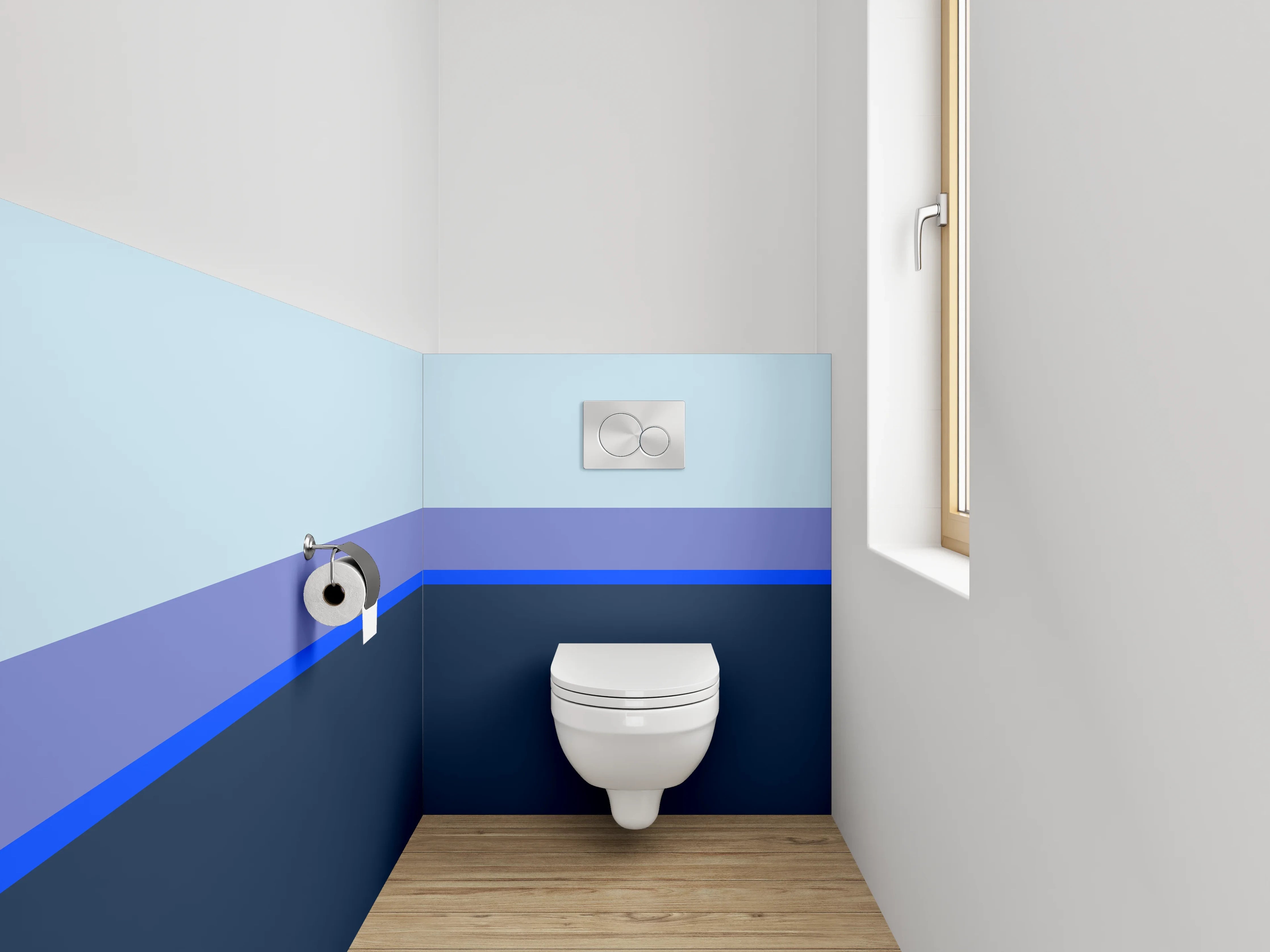 WC-Rückwand - Blaue Farbverläufe mit Himmelstönen