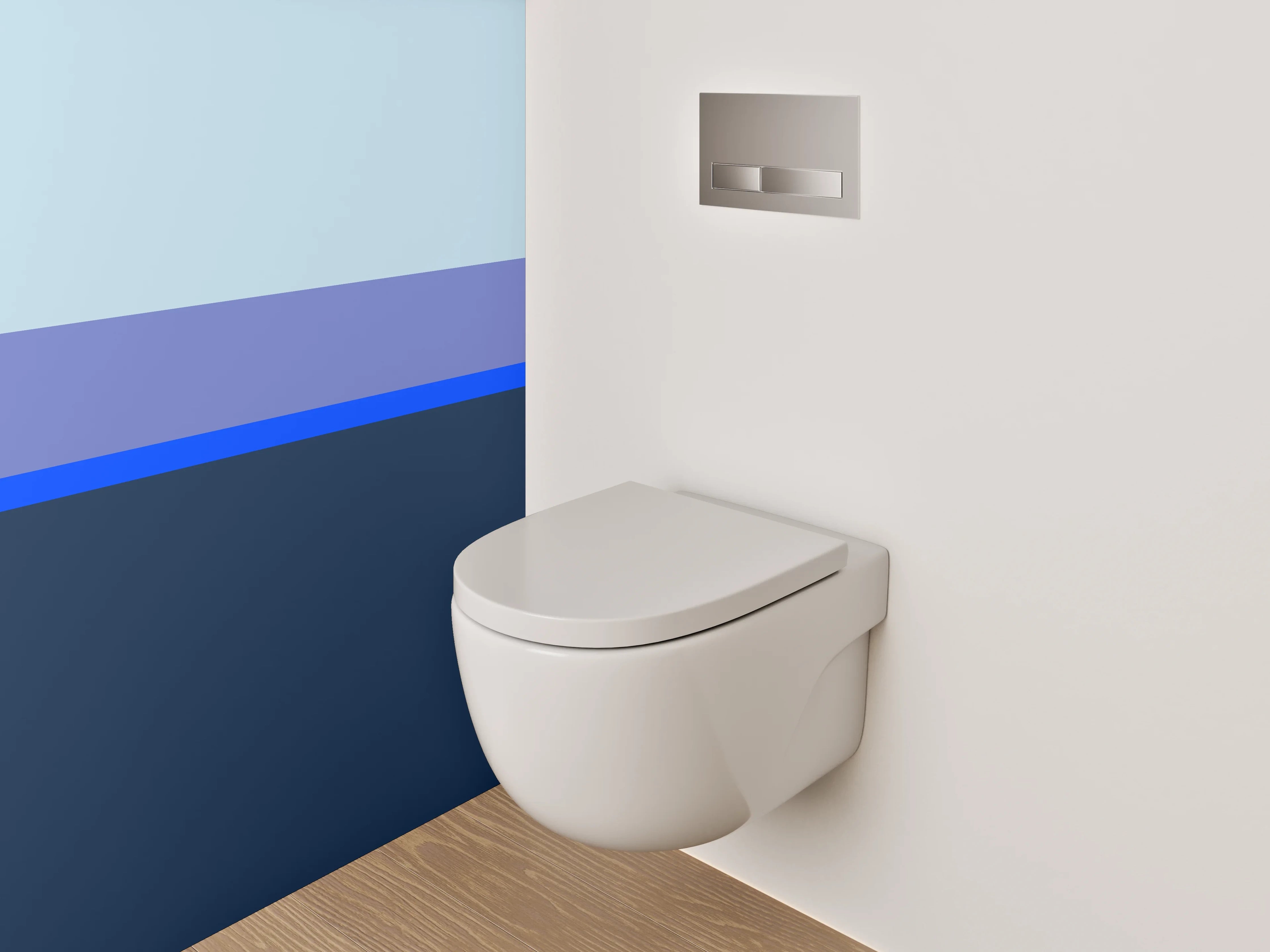 WC-Rückwand - Blaue Farbverläufe mit Himmelstönen