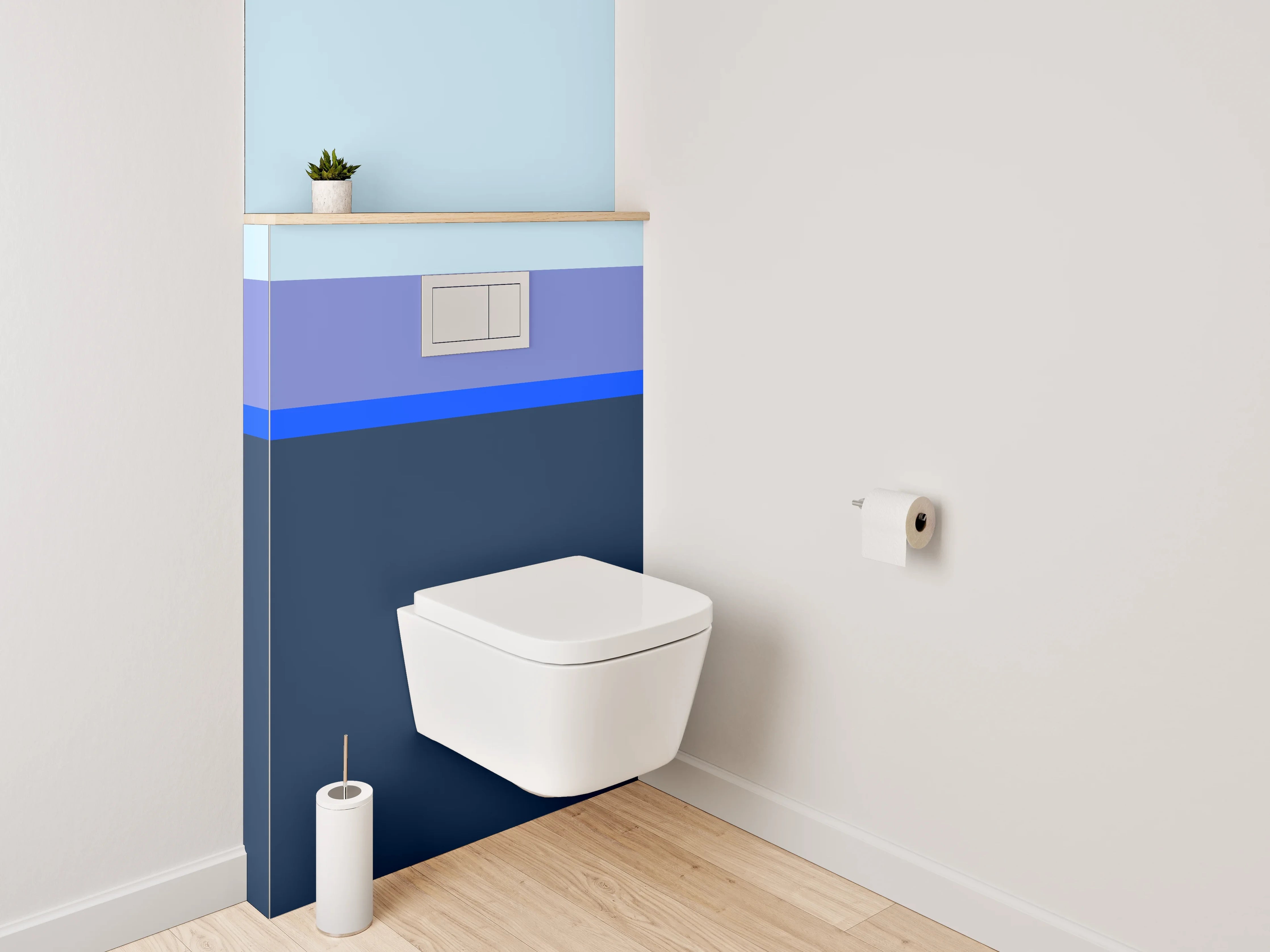 WC-Rückwand - Blaue Farbverläufe mit Himmelstönen