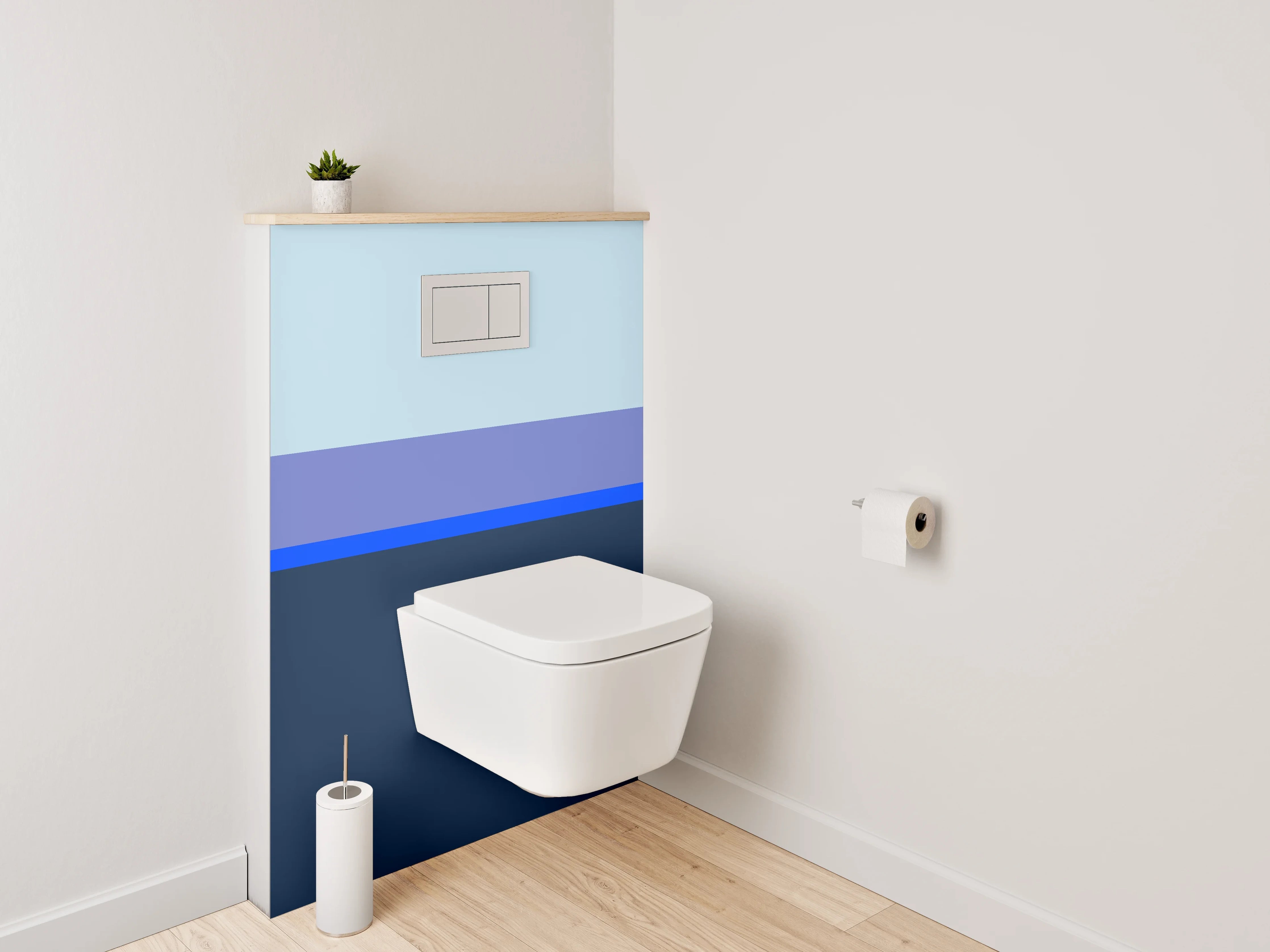 WC-Rückwand - Blaue Farbverläufe mit Himmelstönen