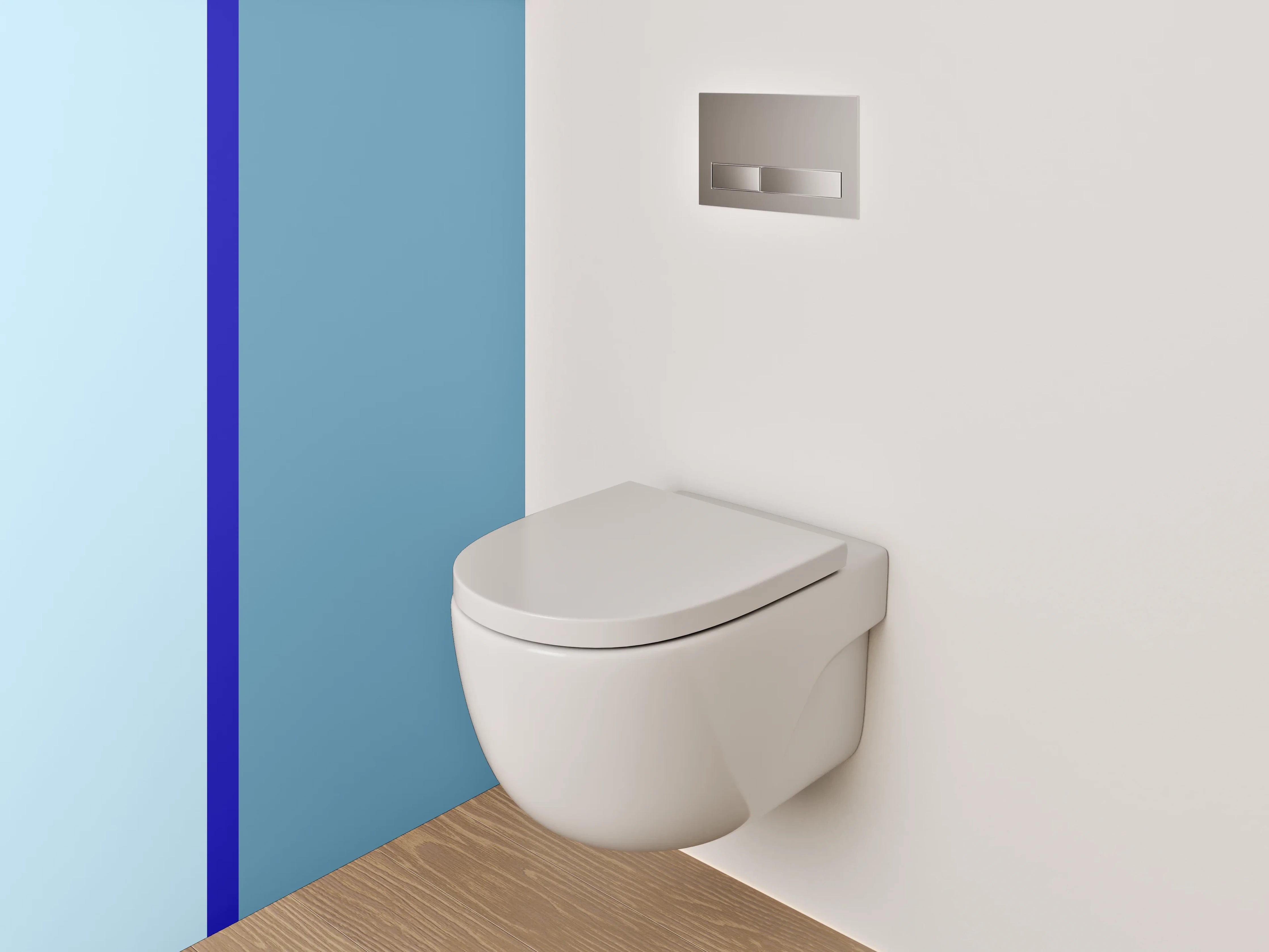 WC-Rückwand - Blaue Farbverläufe mit dunklerem Akzent