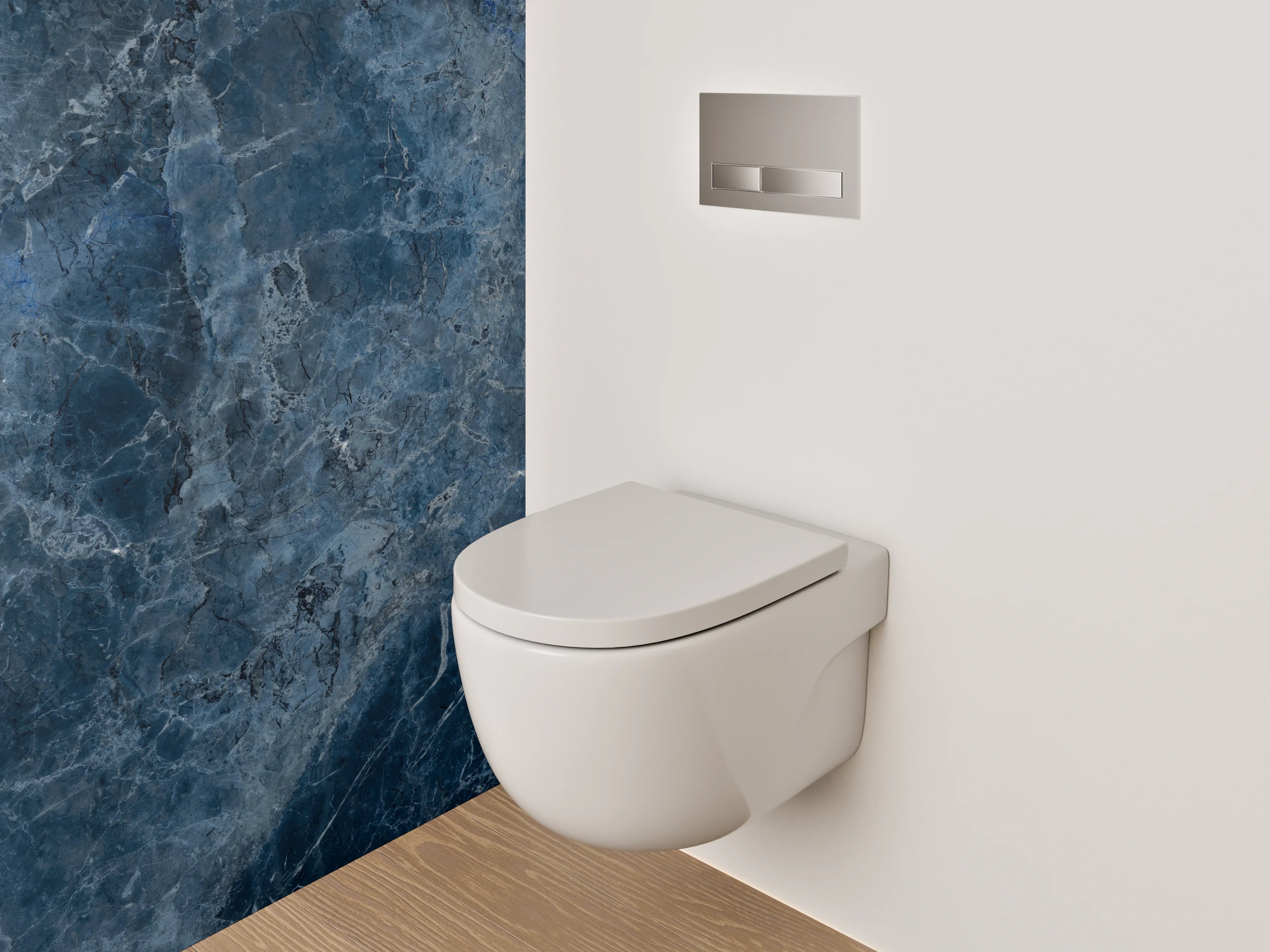 WC-Rückwand - Blaue Marmor-Textur