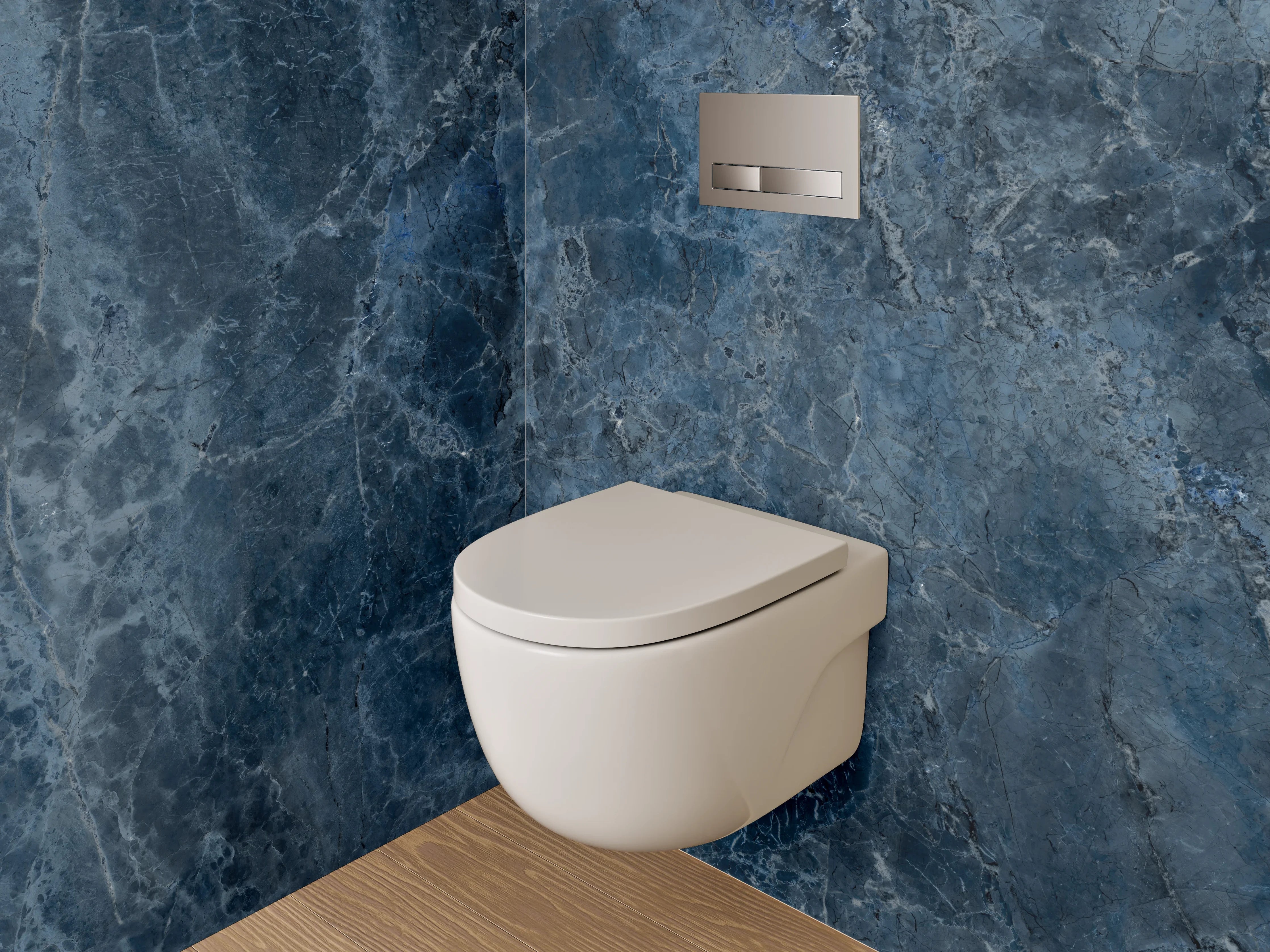 WC-Rückwand - Blaue Marmor-Textur