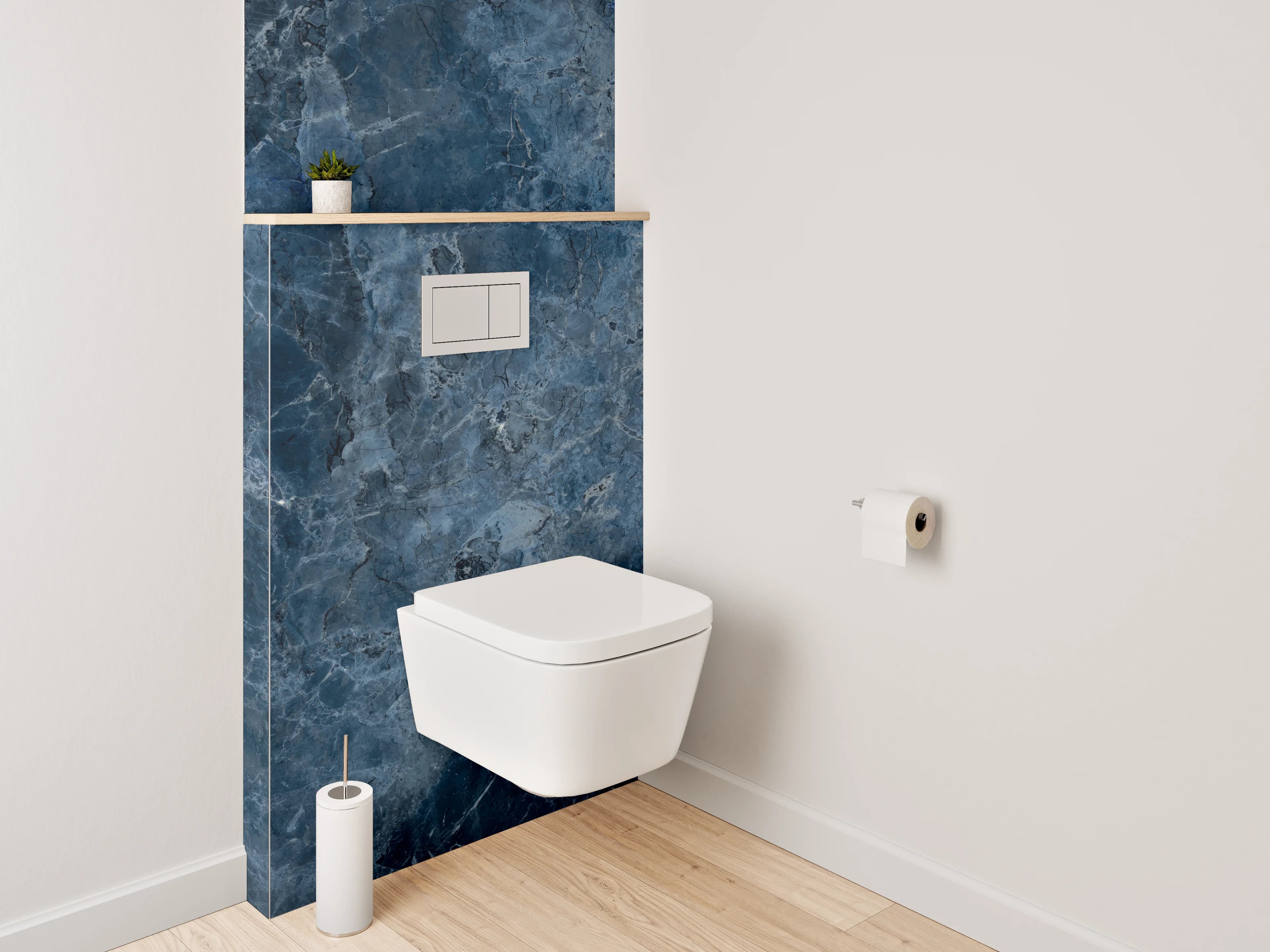 WC-Rückwand - Blaue Marmor-Textur