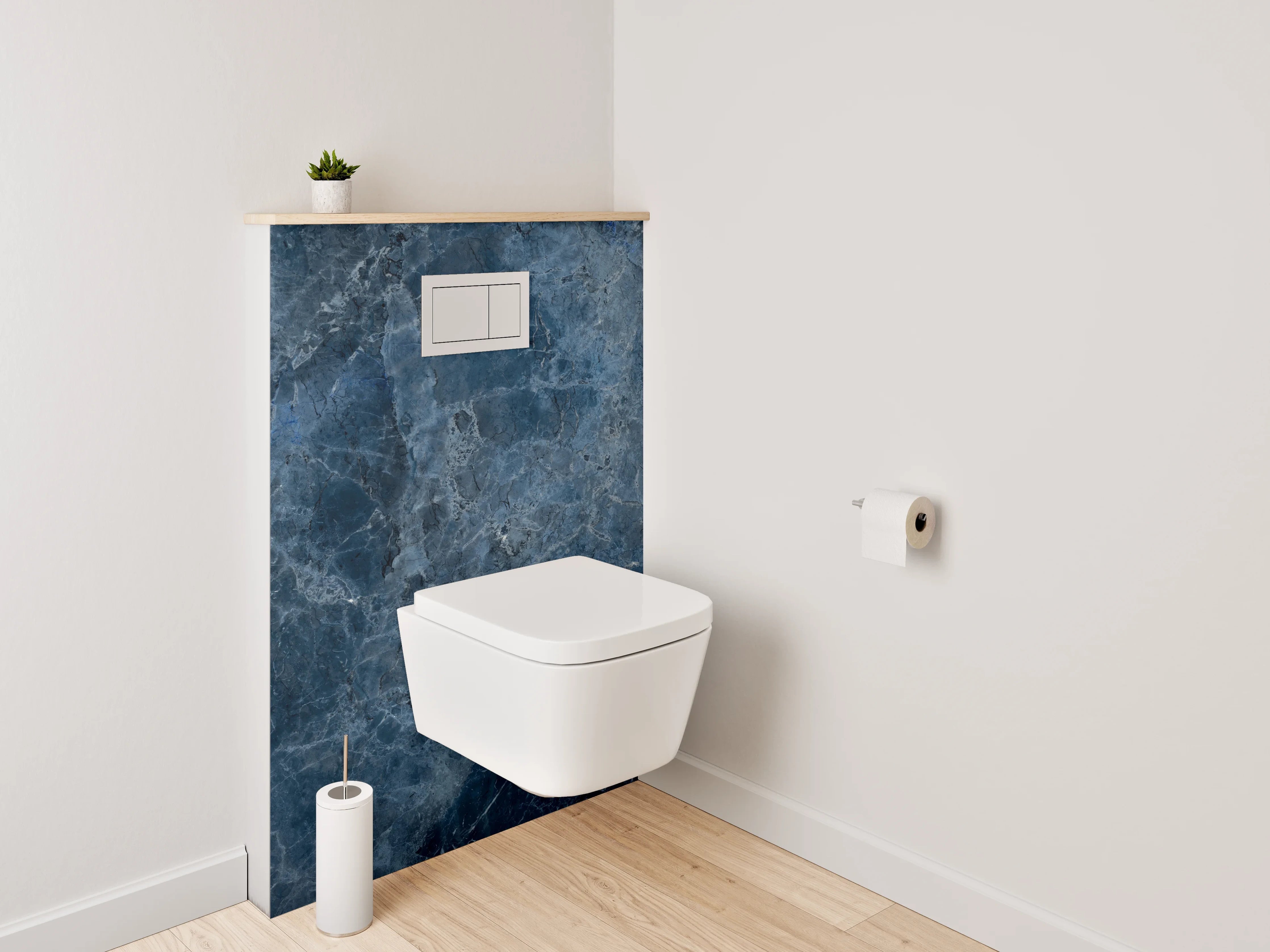 WC-Rückwand - Blaue Marmor-Textur