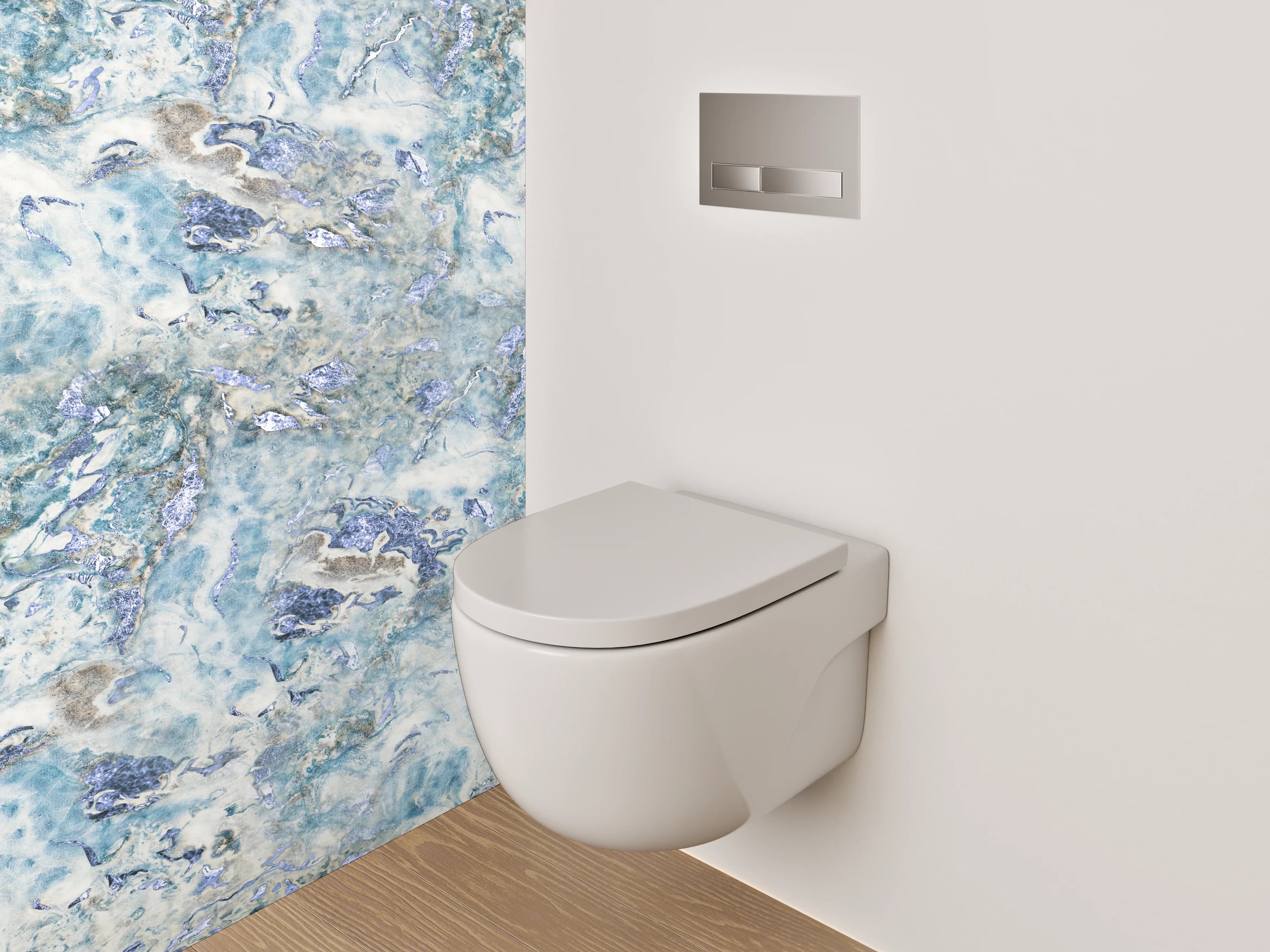WC-Rückwand - Blaue Marmorstruktur – Modernes Design