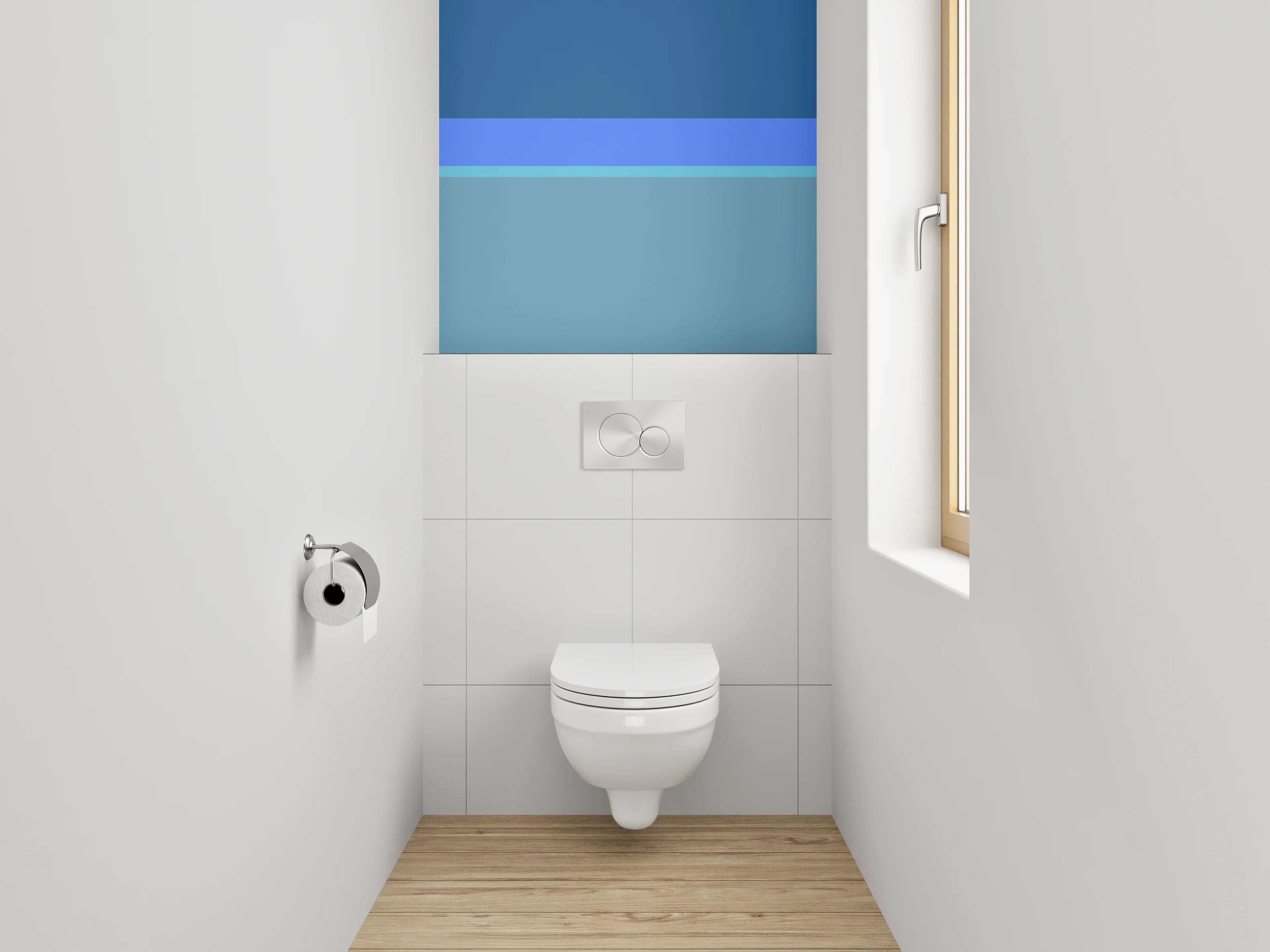 WC-Rückwand - Blaue Streifen Abstrakt
