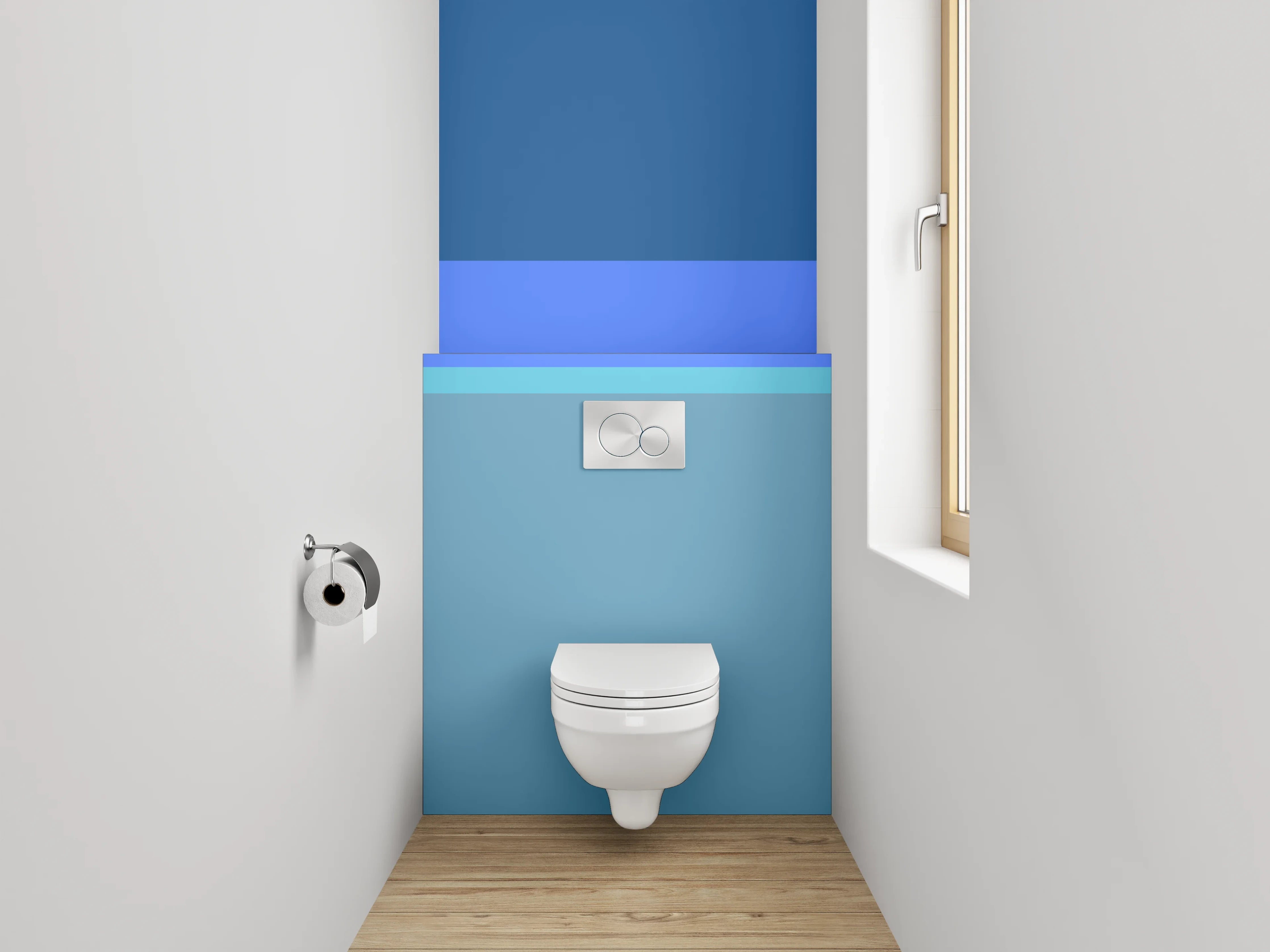 WC-Rückwand - Blaue Streifen Abstrakt