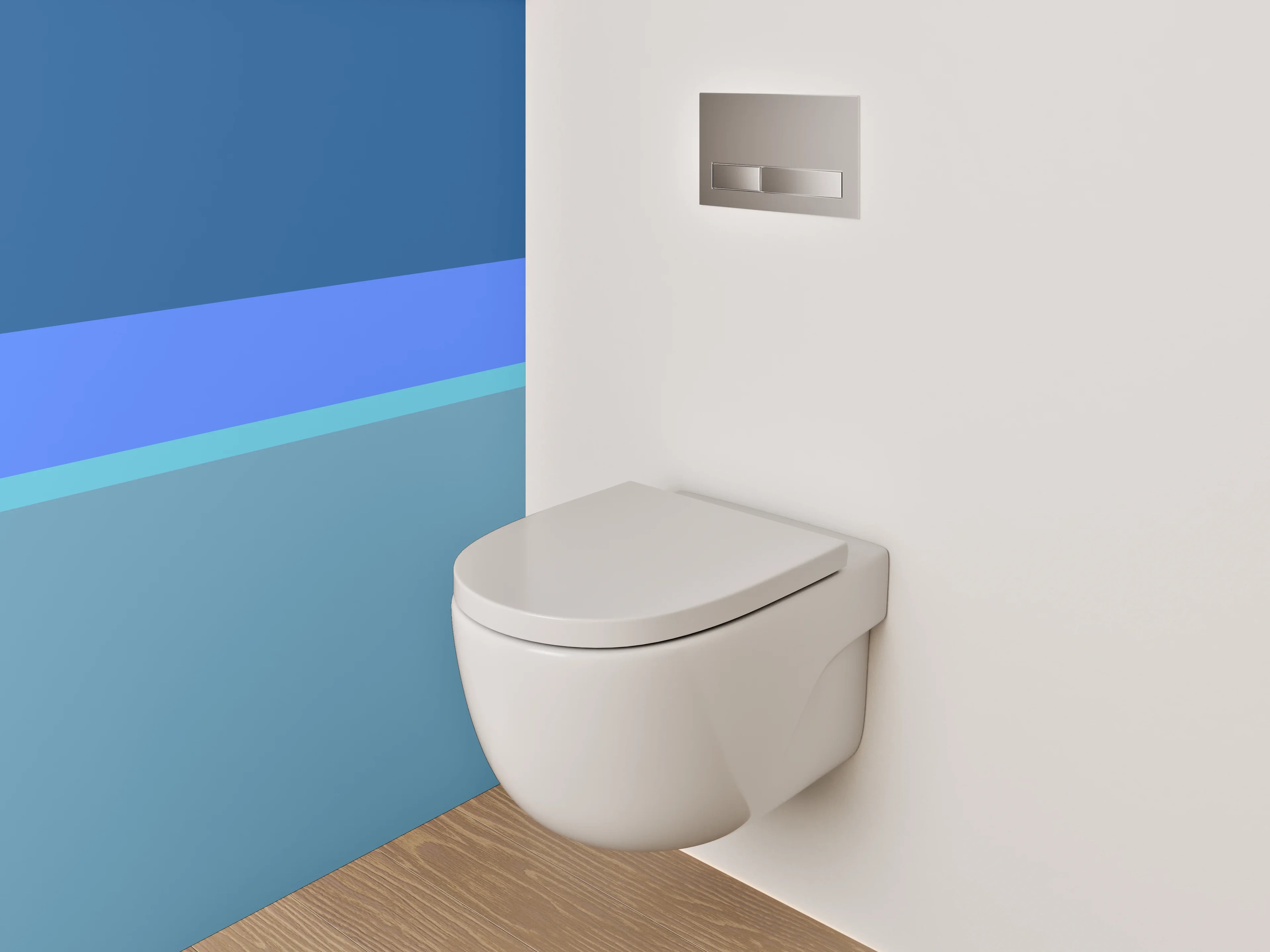WC-Rückwand - Blaue Streifen Abstrakt