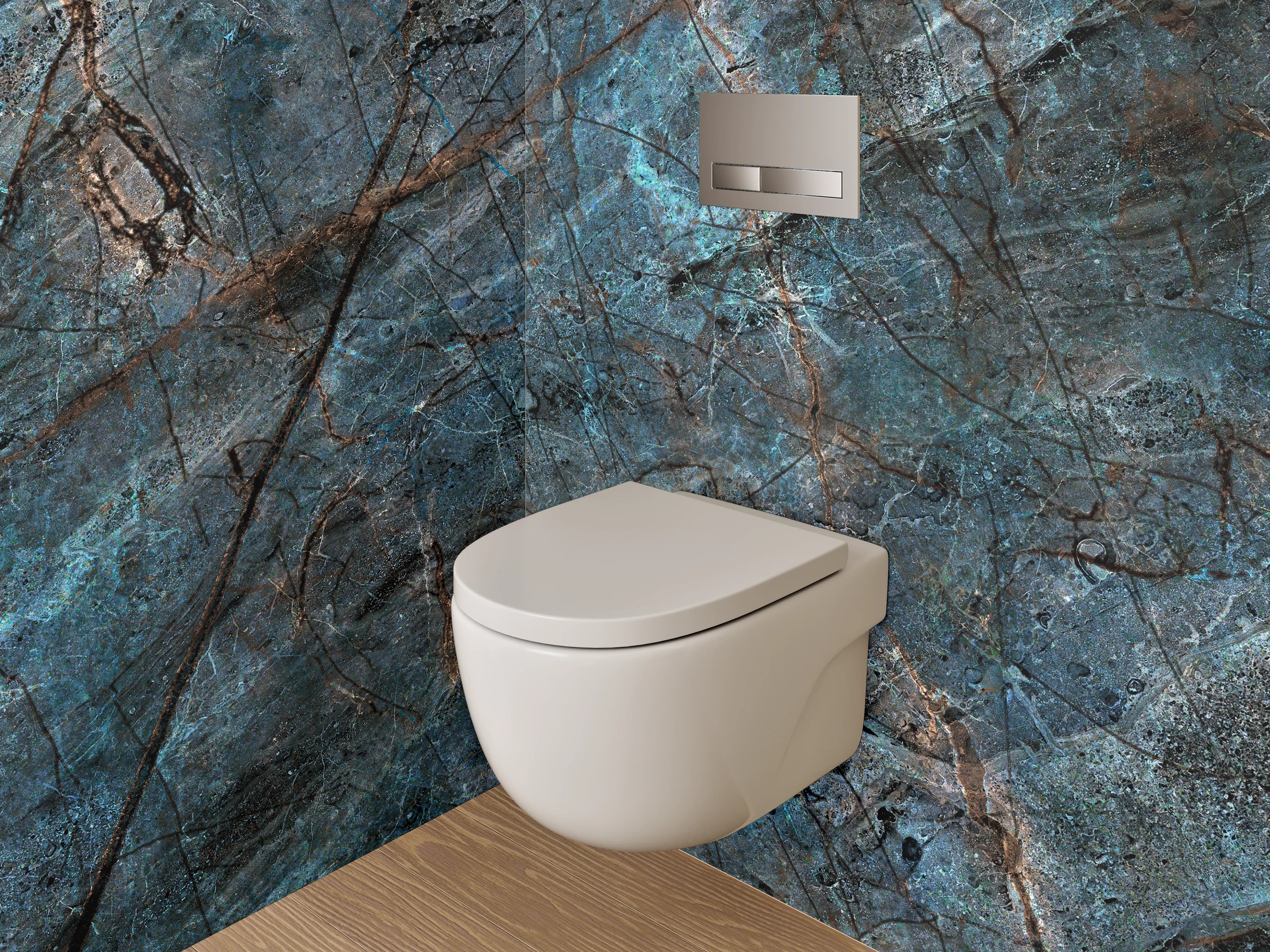 WC-Rückwand - Blauer Labradorit Schiefer Steinoptik