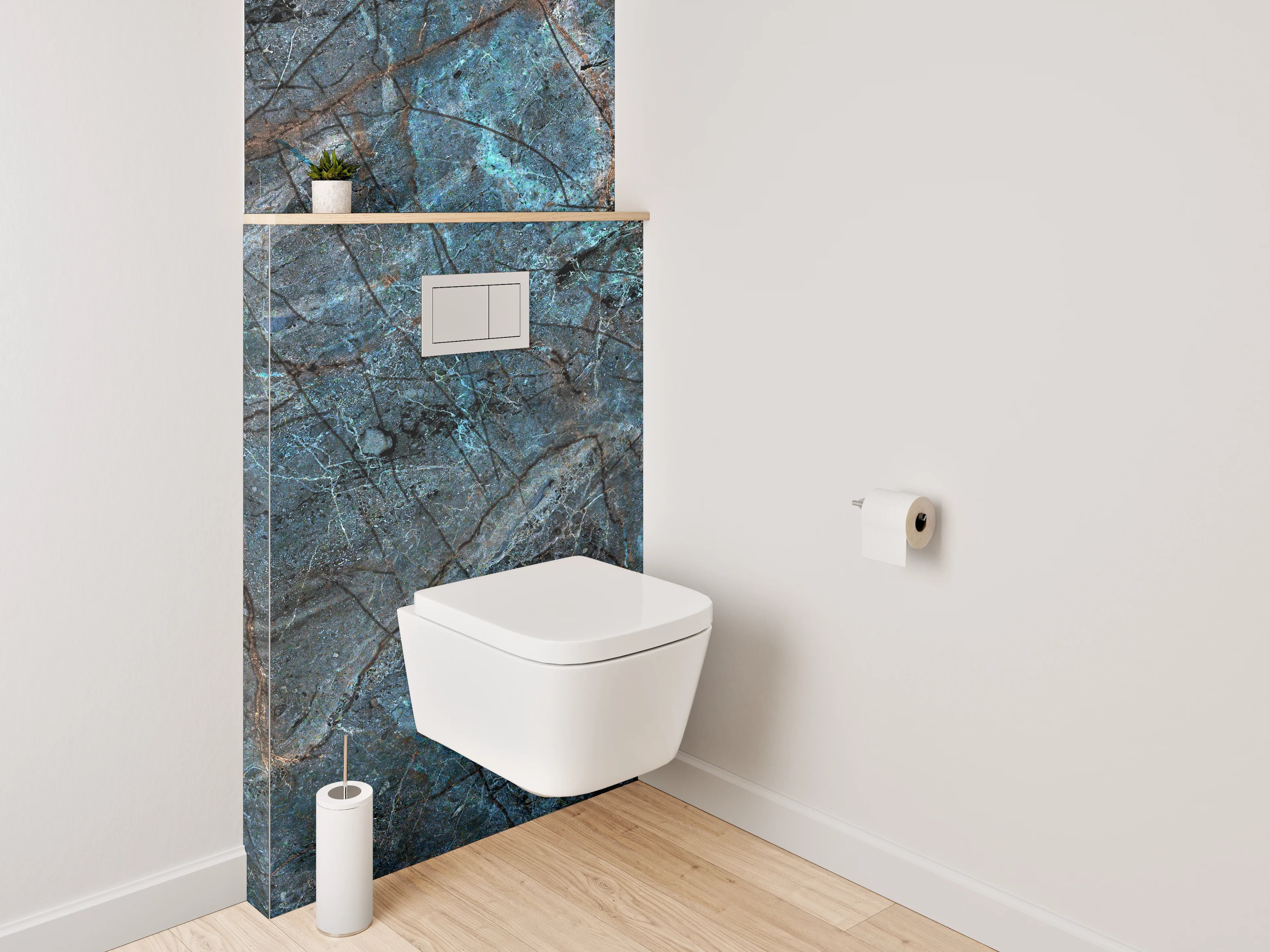WC-Rückwand - Blauer Labradorit Schiefer Steinoptik