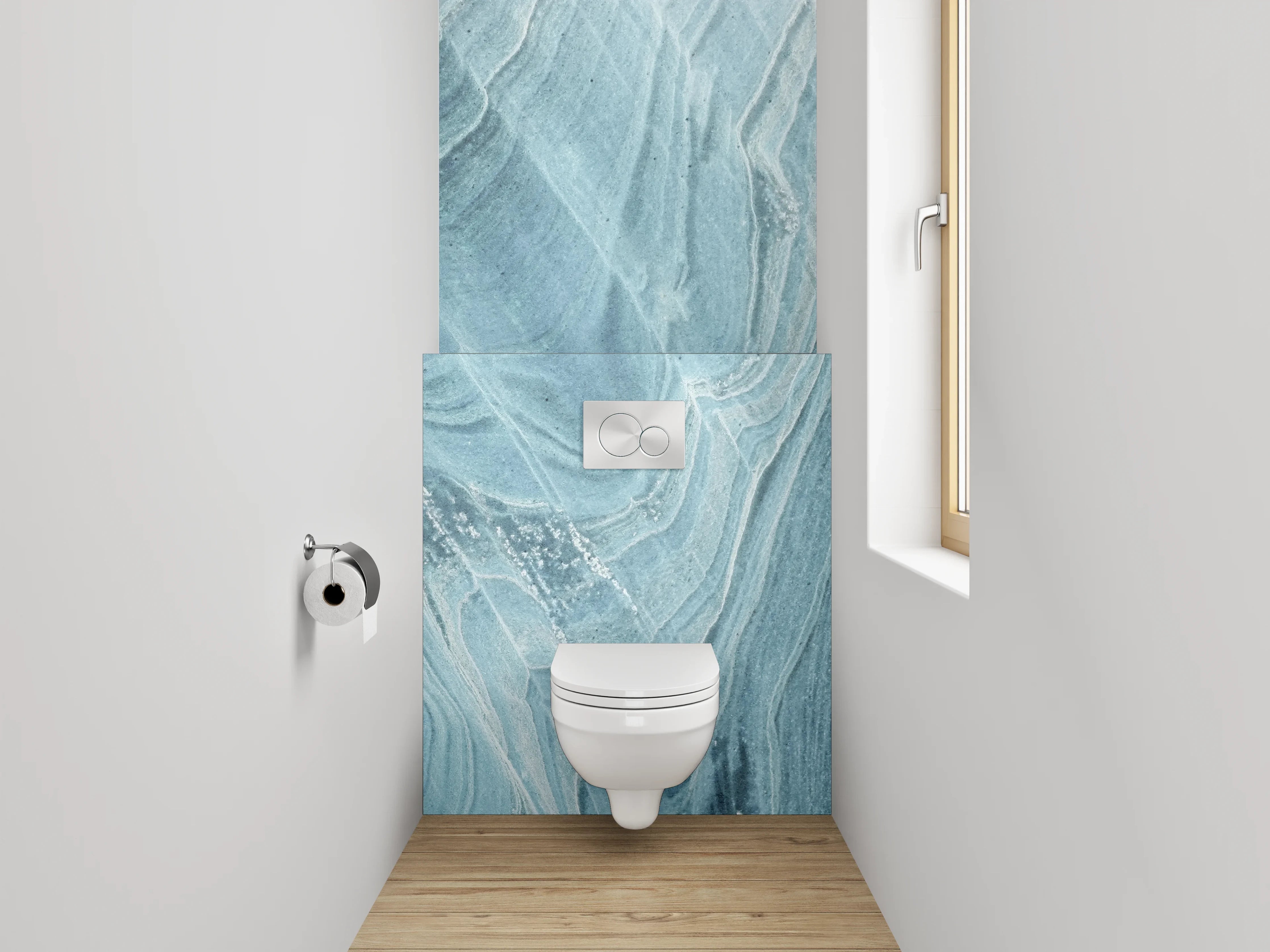 WC-Rückwand - Blauer Marmor Effekt Wanddekor