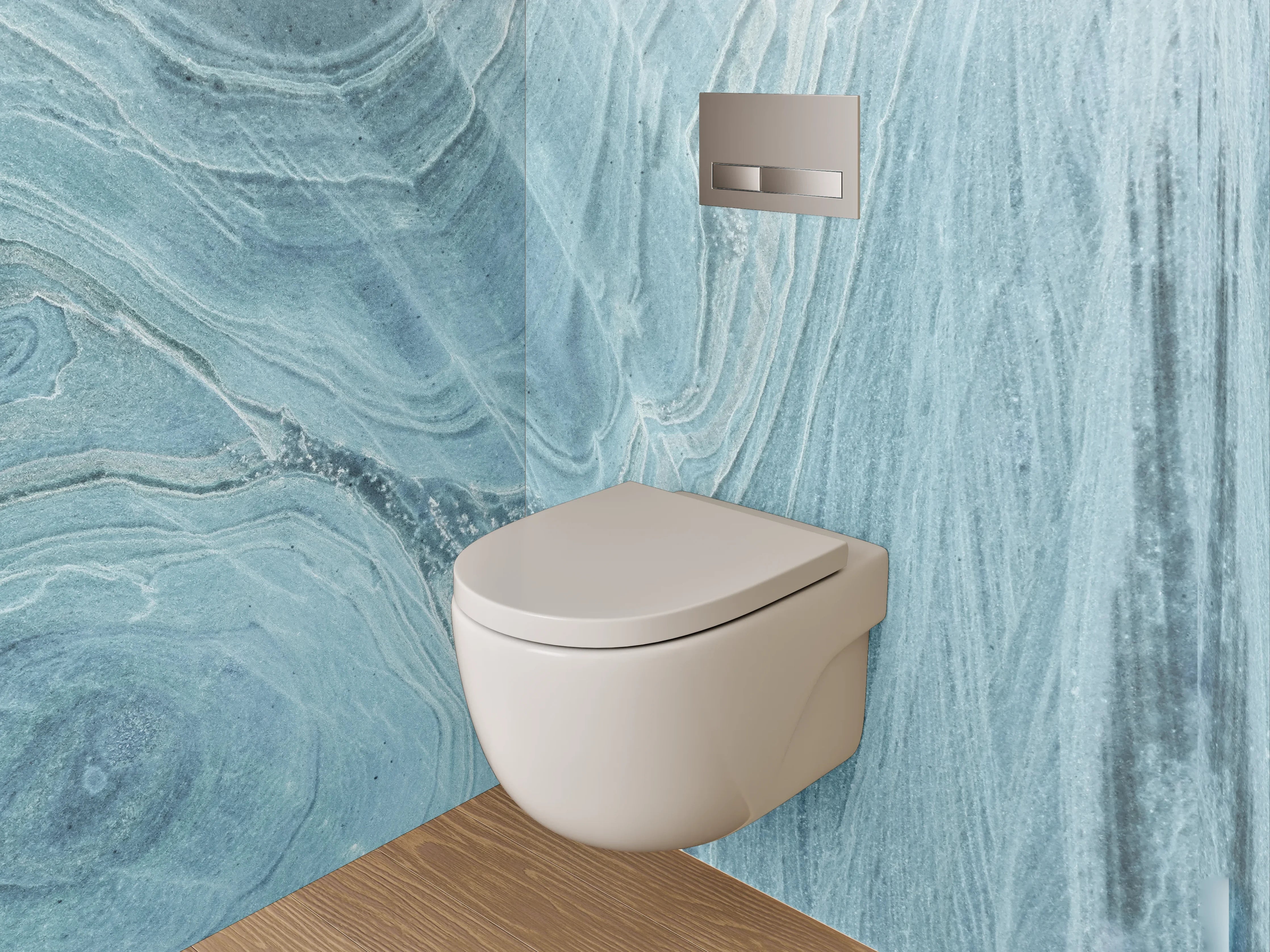 WC-Rückwand - Blauer Marmor Effekt Wanddekor