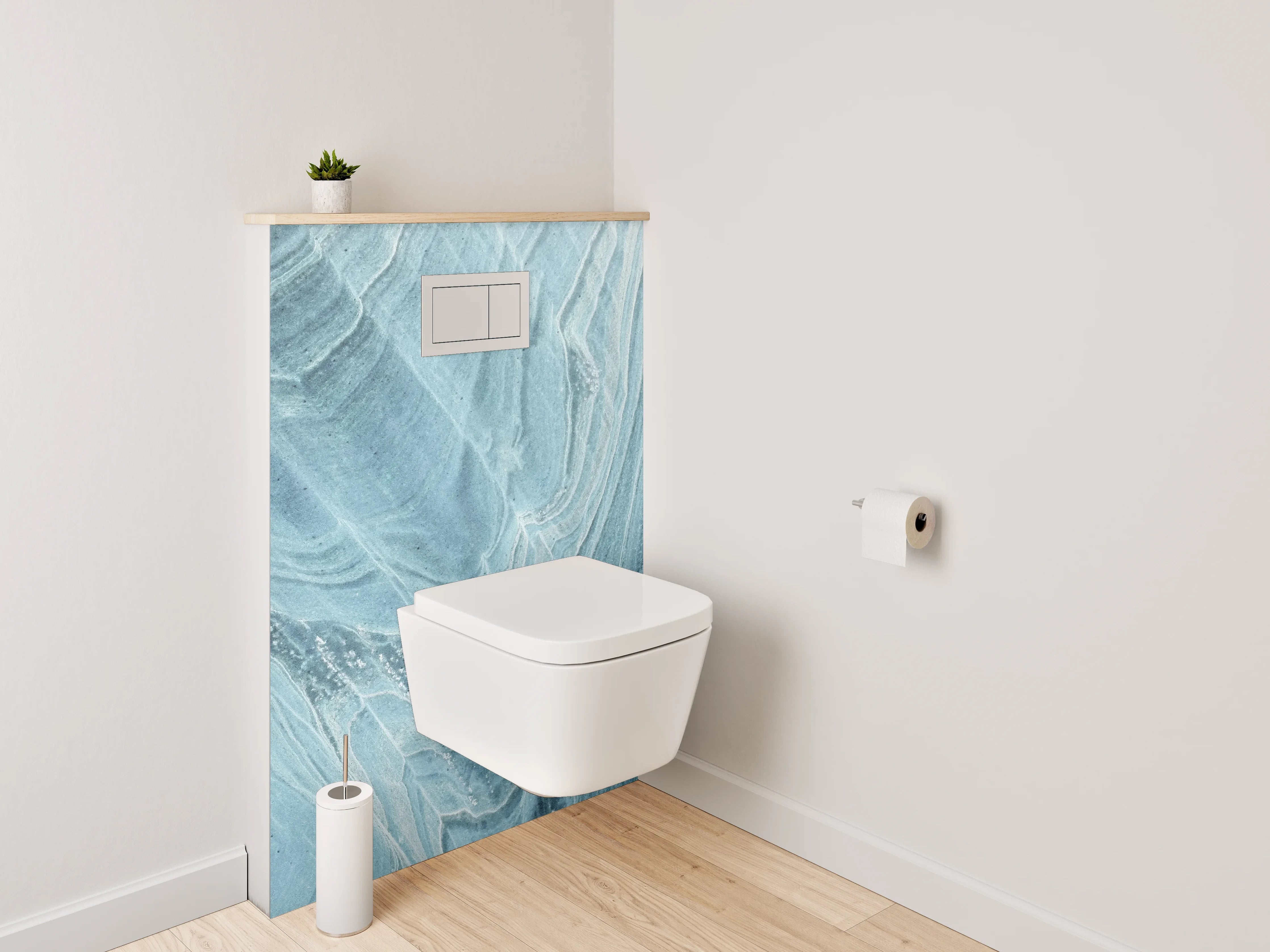 WC-Rückwand - Blauer Marmor Effekt Wanddekor