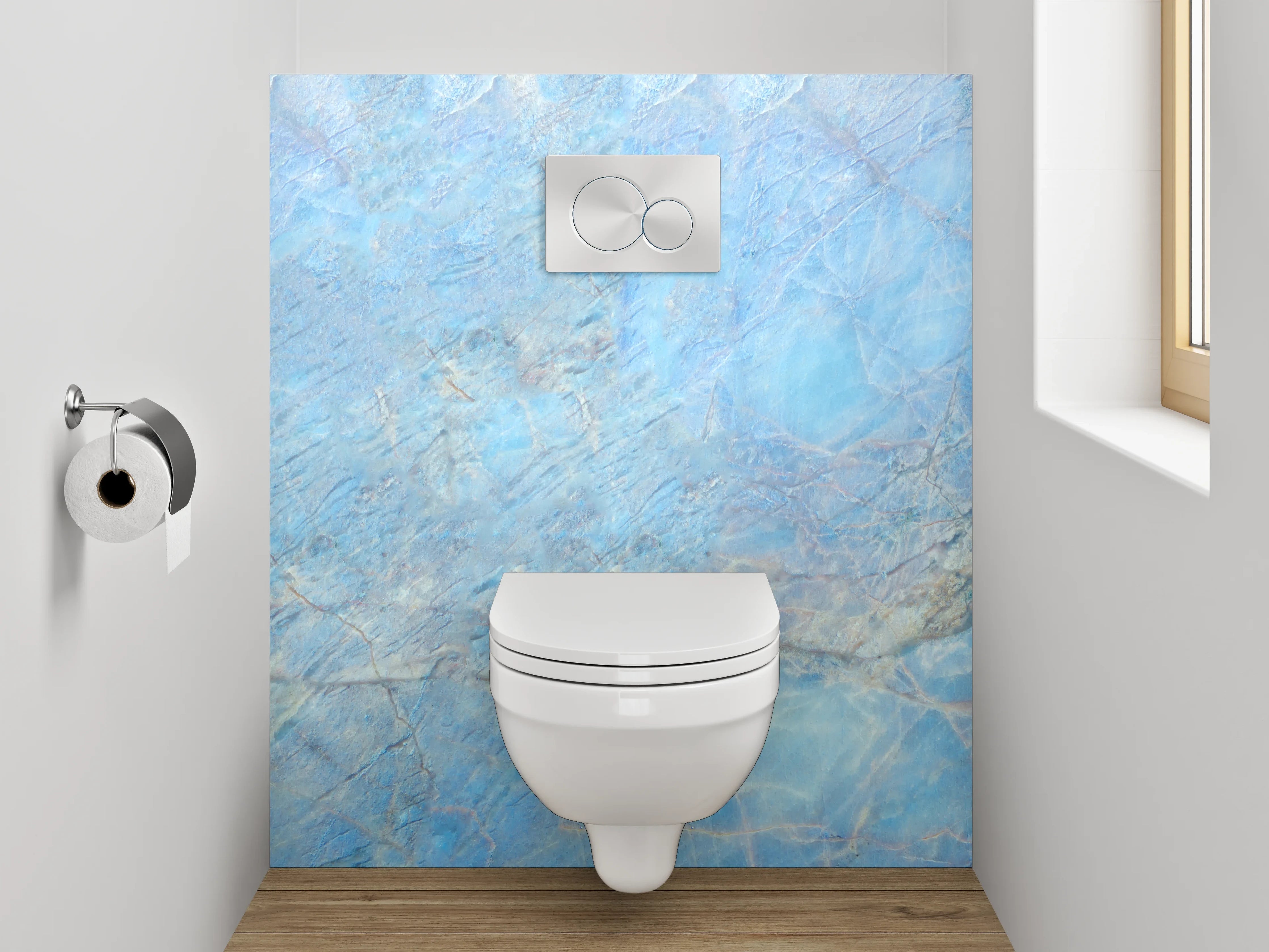 WC-Rückwand - Blauer Marmor Wasserstruktur Schimmer