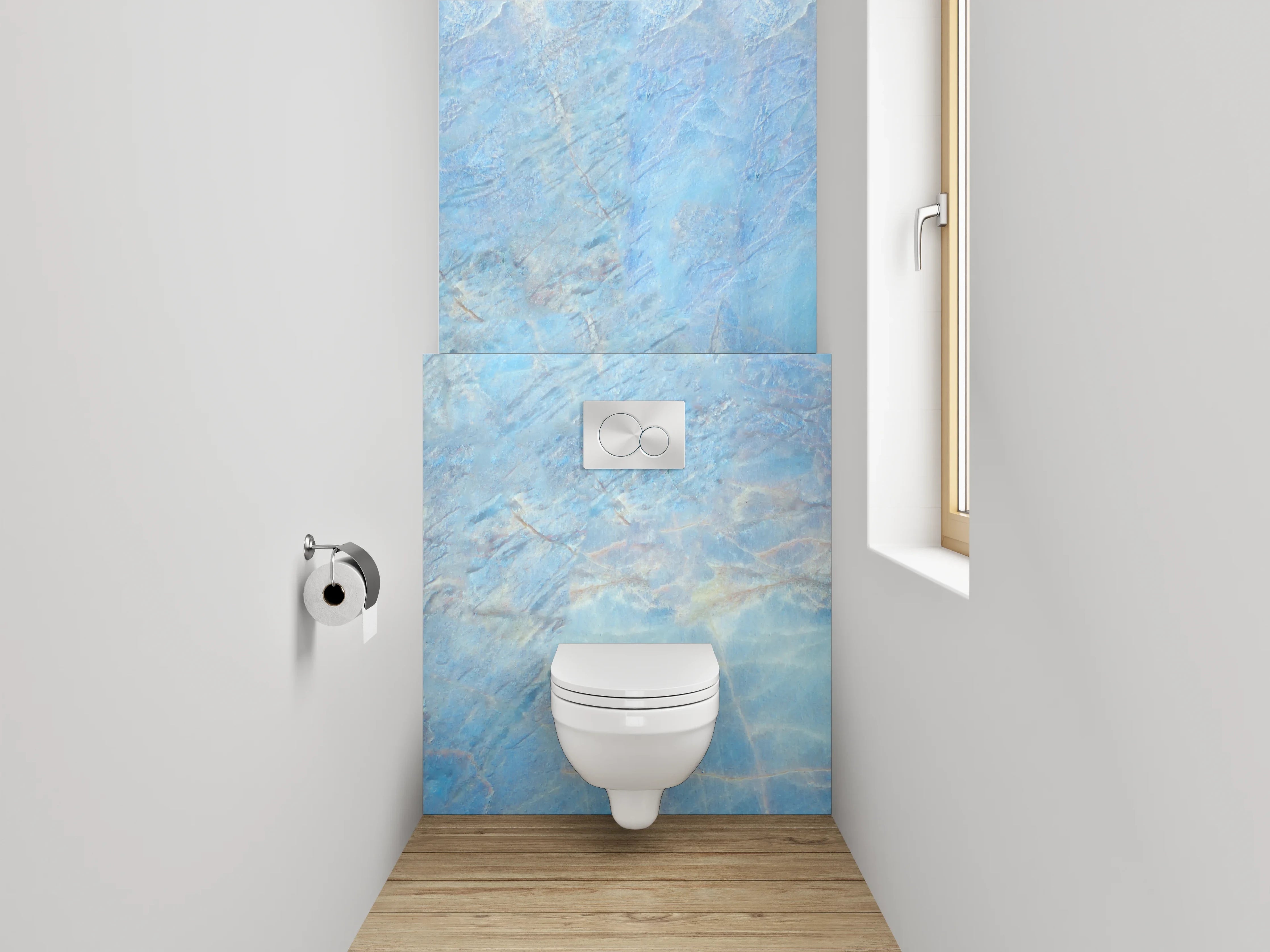 WC-Rückwand - Blauer Marmor Wasserstruktur Schimmer