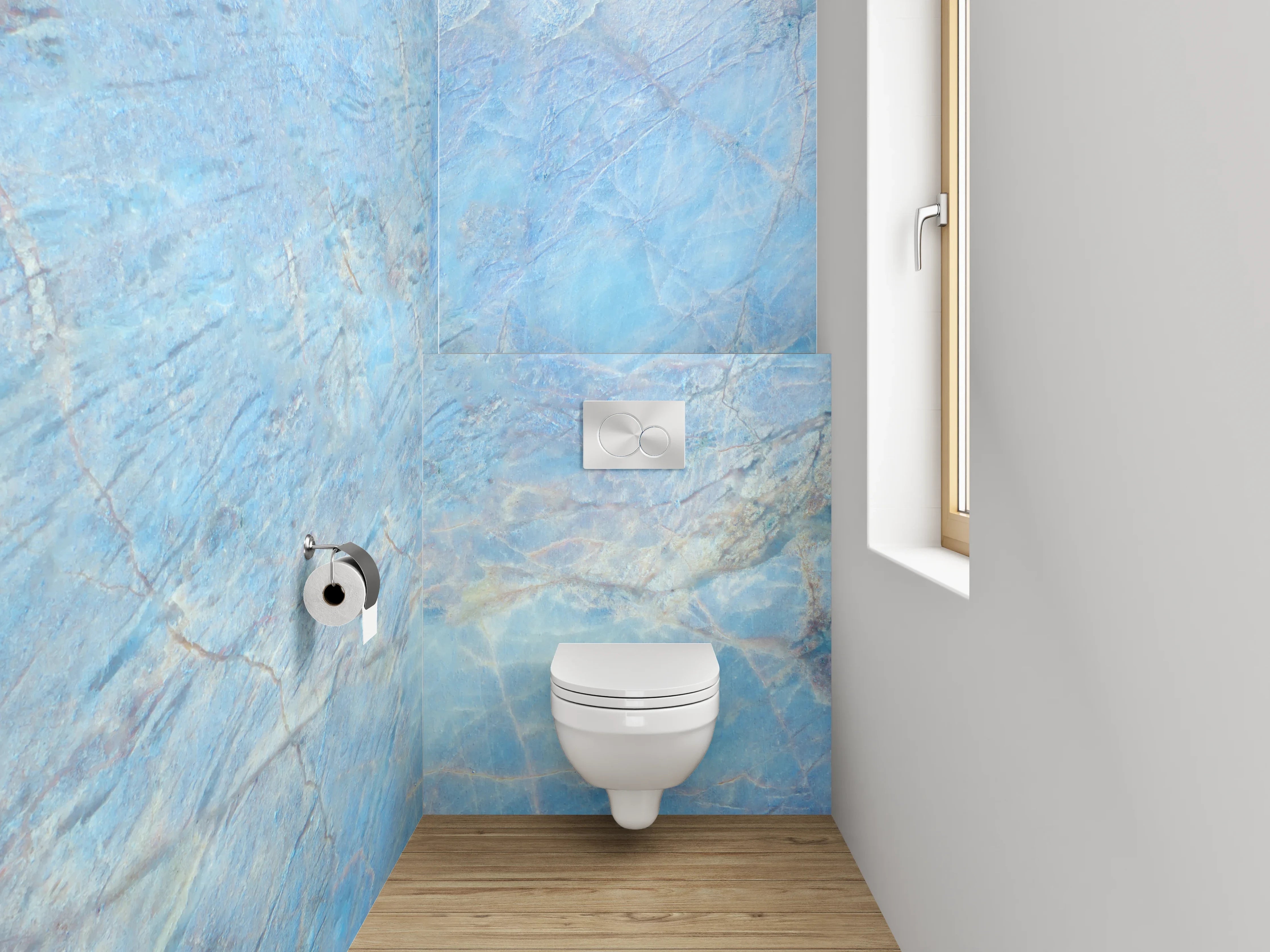 WC-Rückwand - Blauer Marmor Wasserstruktur Schimmer