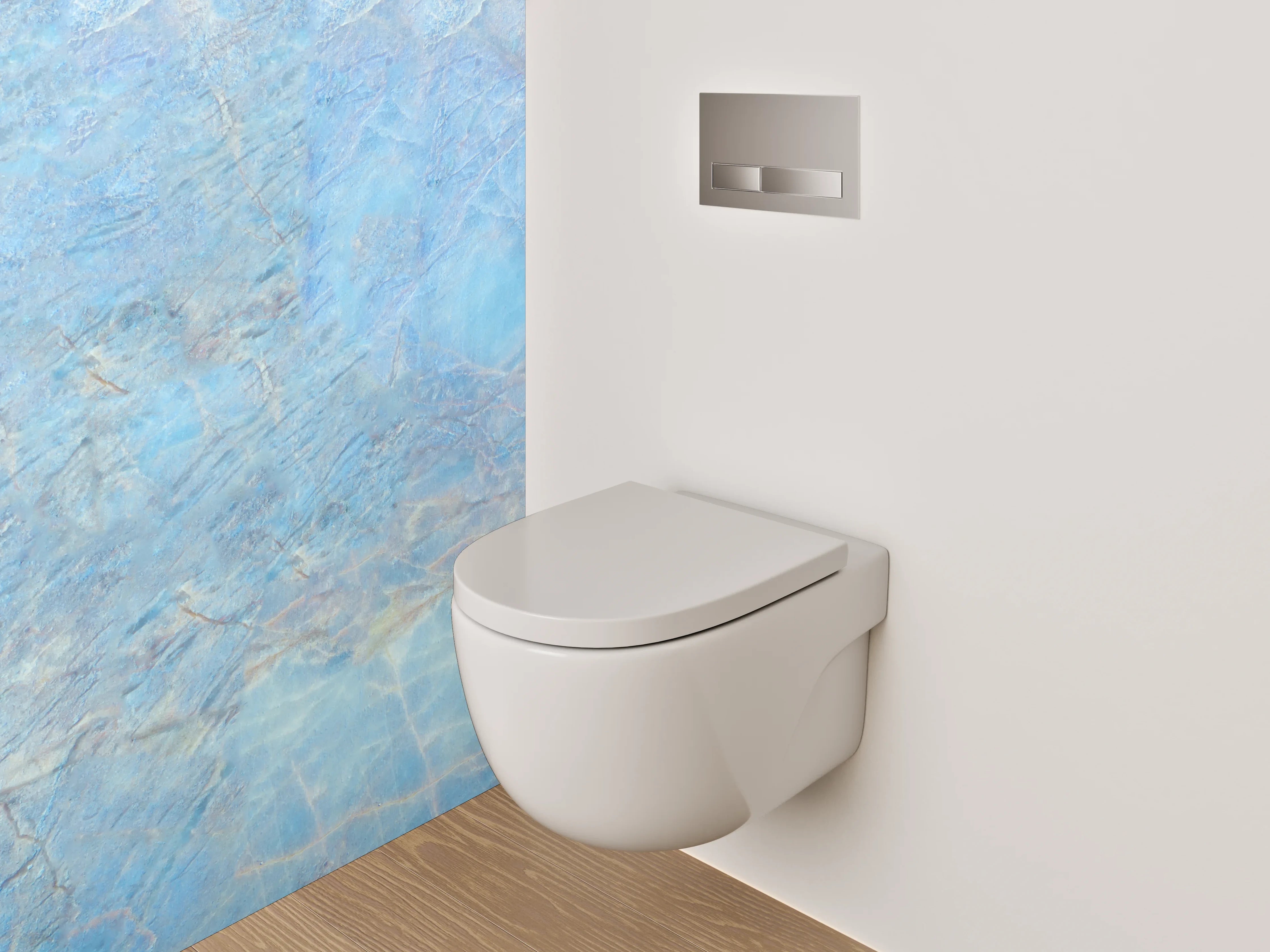 WC-Rückwand - Blauer Marmor Wasserstruktur Schimmer