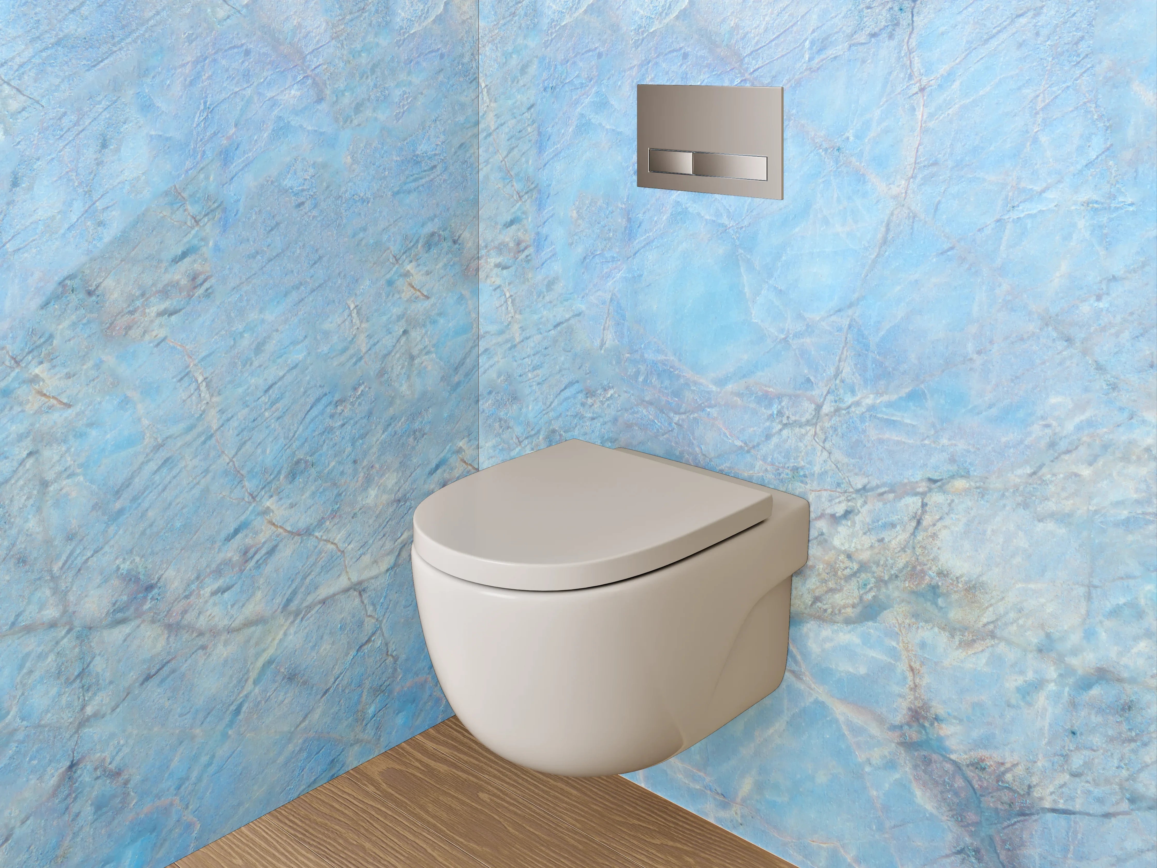 WC-Rückwand - Blauer Marmor Wasserstruktur Schimmer