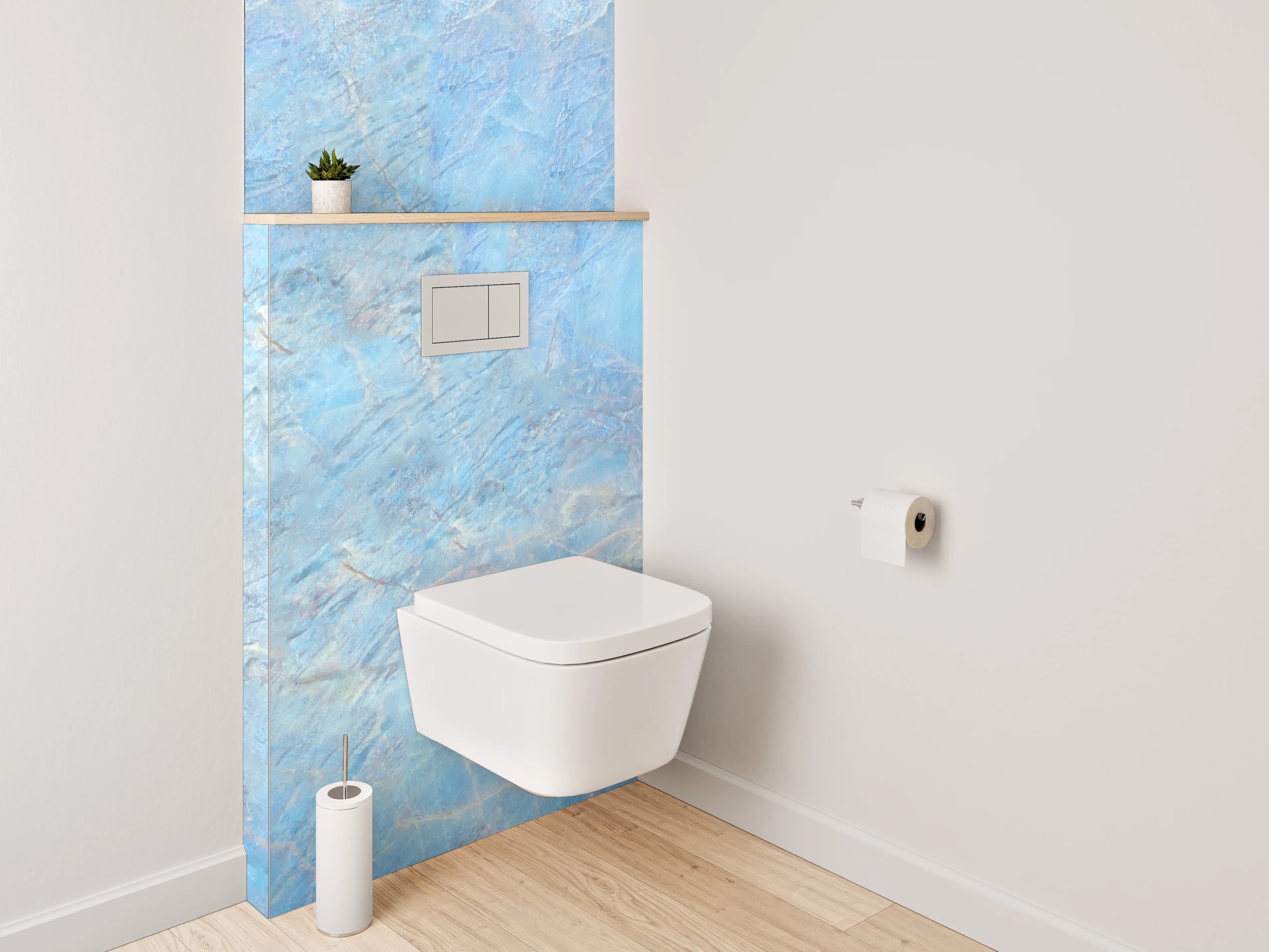 WC-Rückwand - Blauer Marmor Wasserstruktur Schimmer