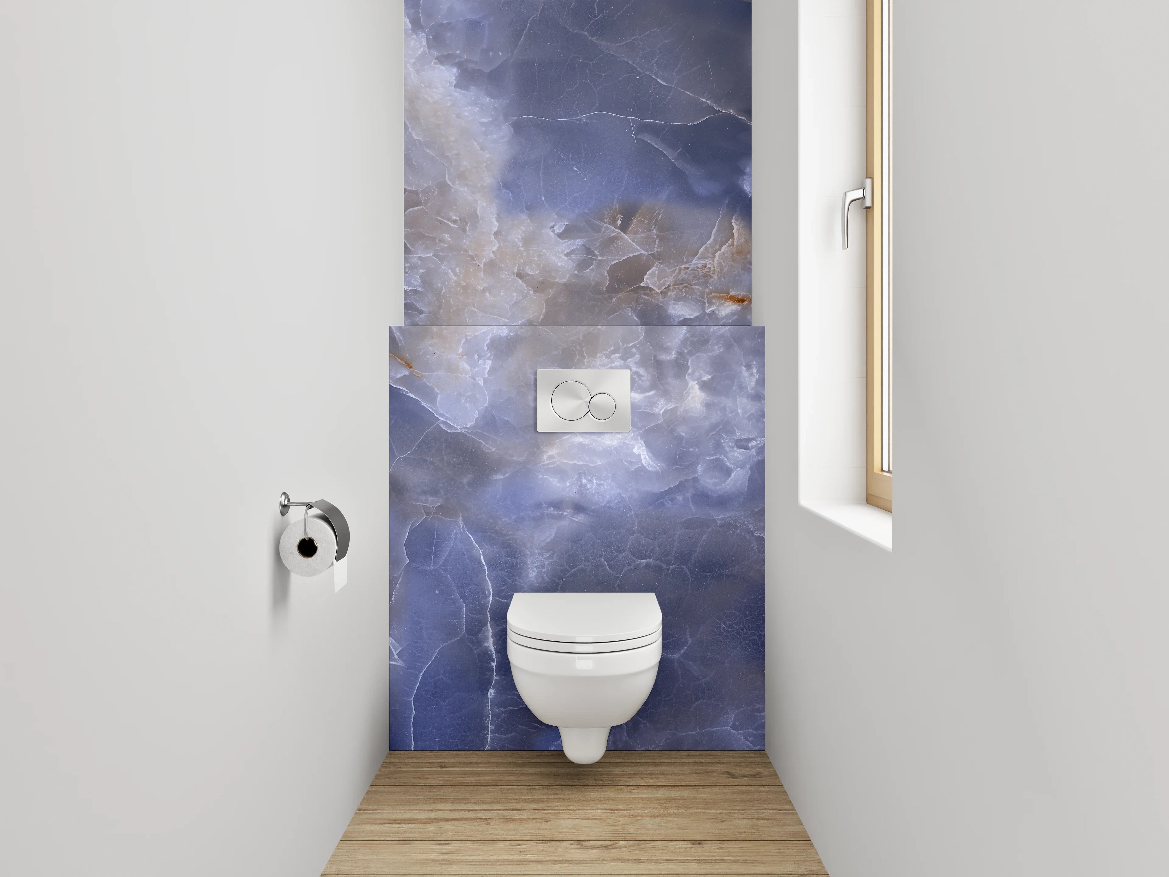 WC-Rückwand - Blauer Onyx Marmoroptik