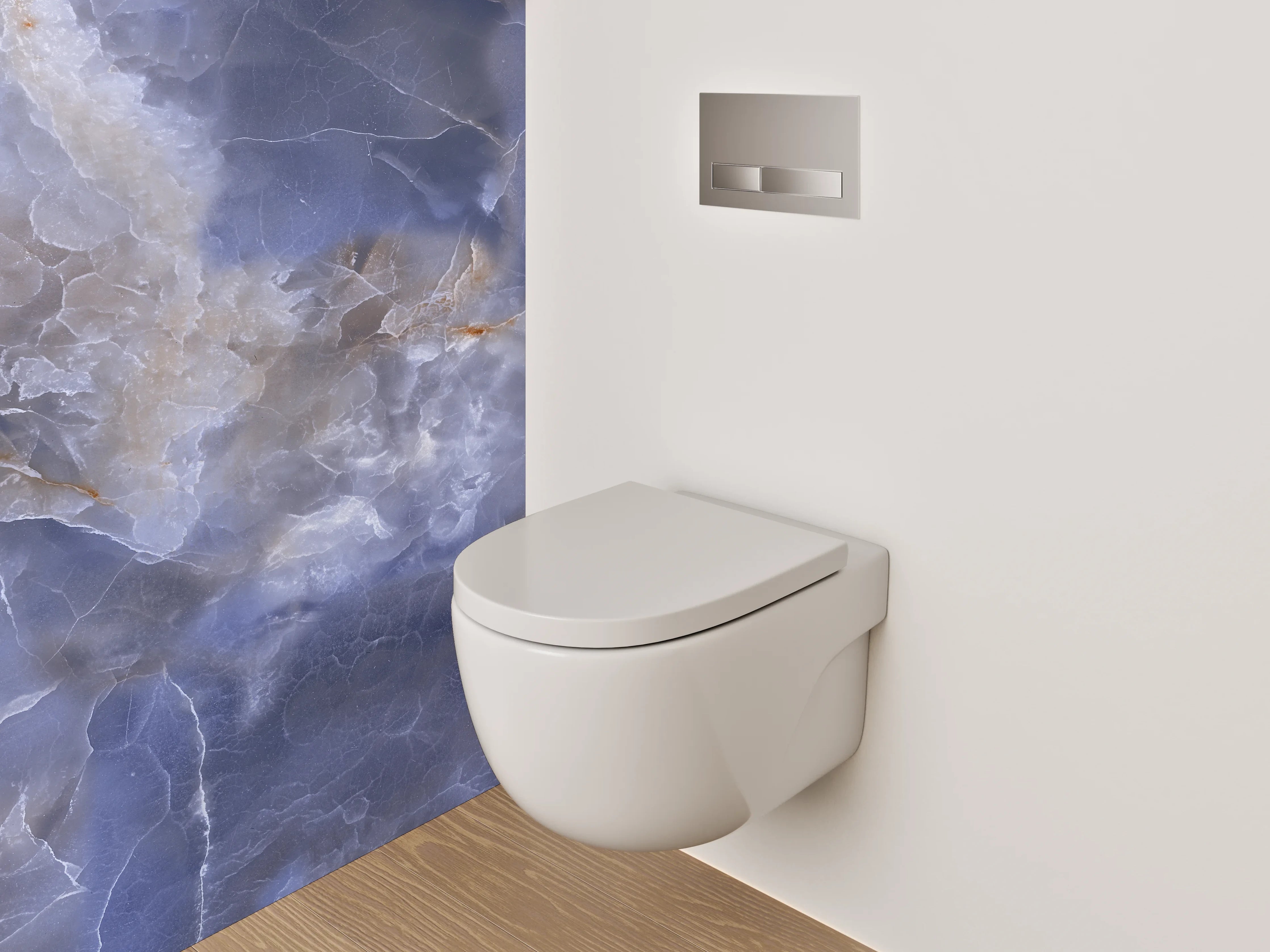 WC-Rückwand - Blauer Onyx Marmoroptik