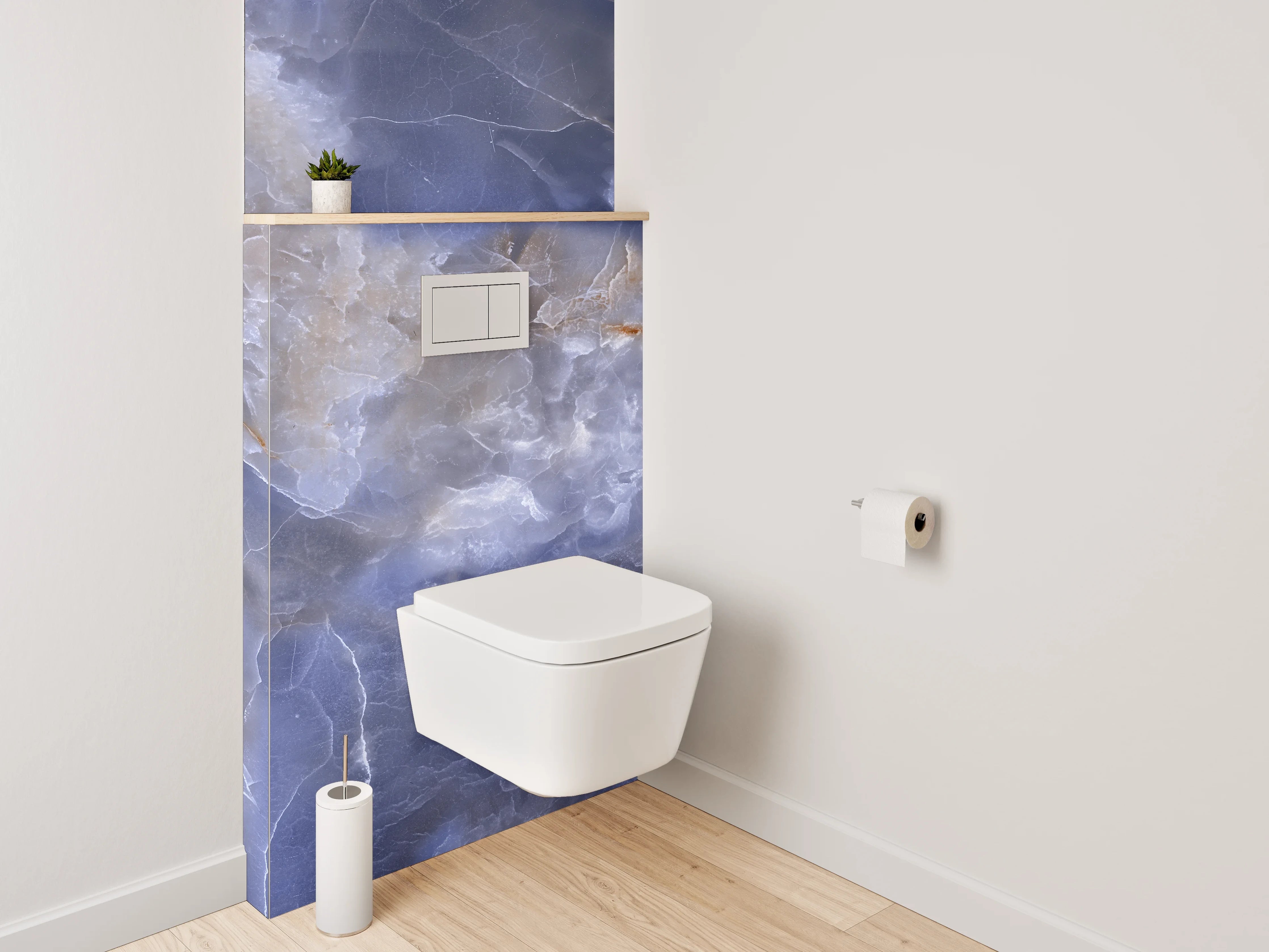 WC-Rückwand - Blauer Onyx Marmoroptik
