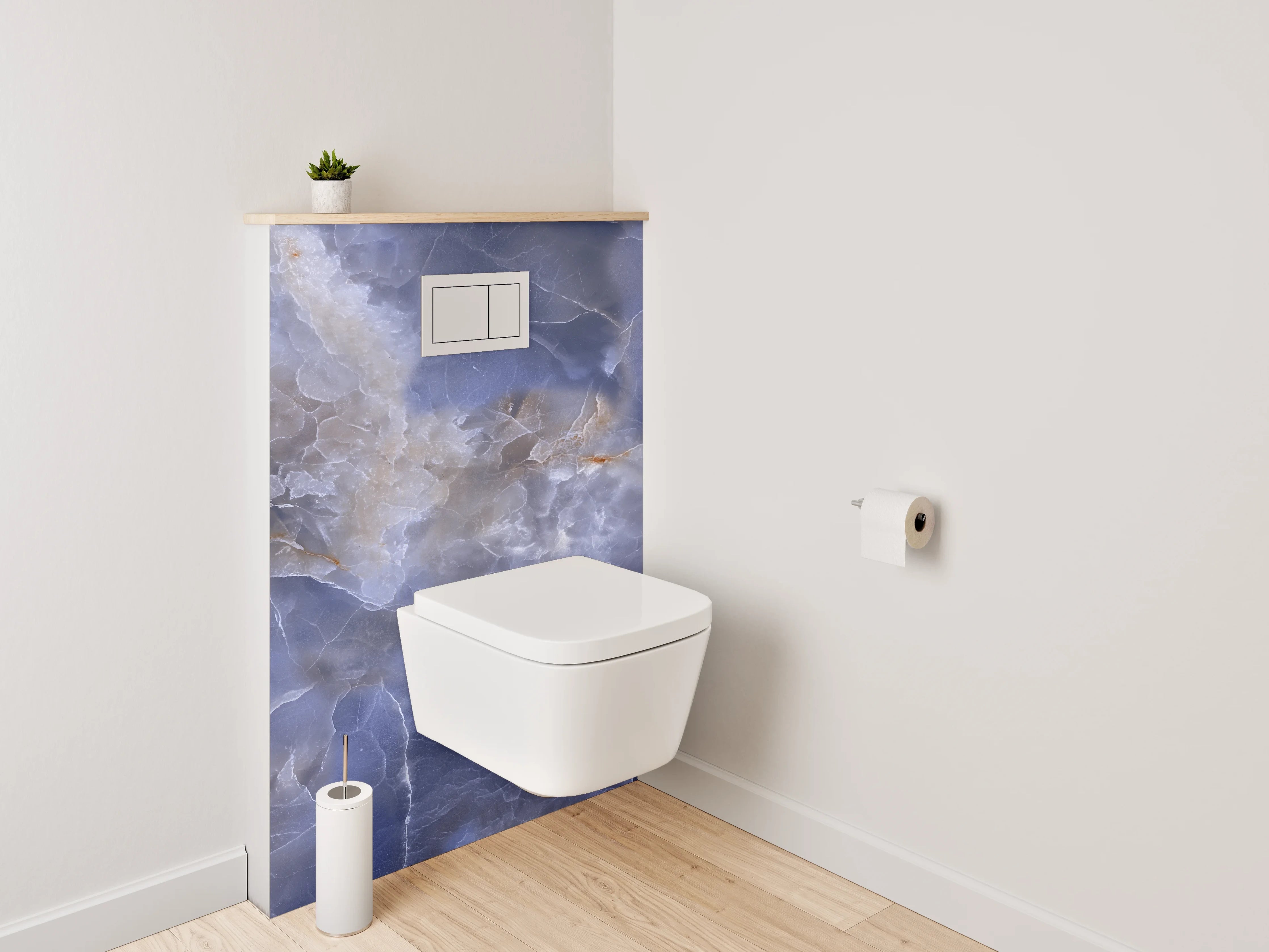 WC-Rückwand - Blauer Onyx Marmoroptik