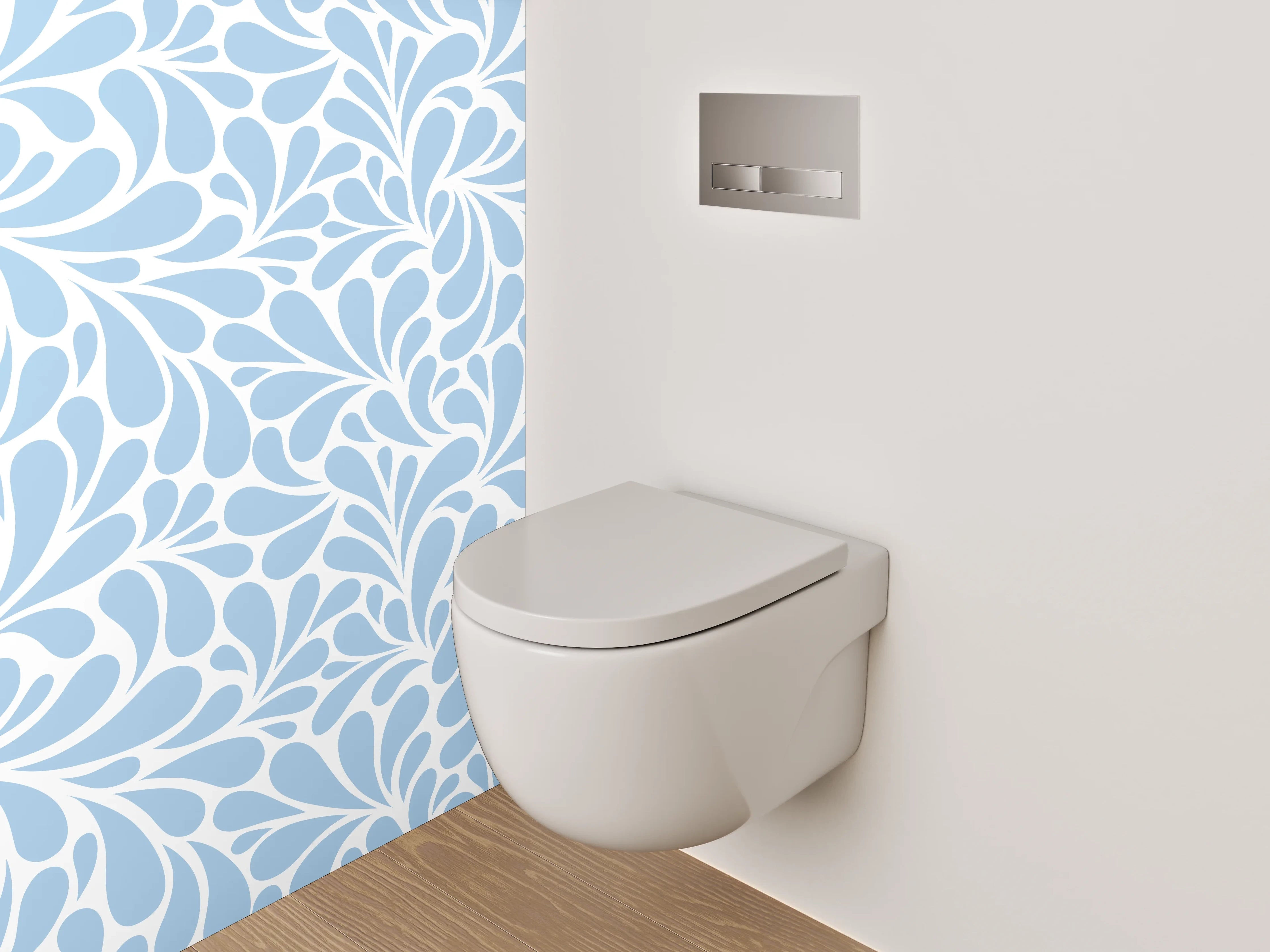 WC-Rückwand - Blaues Ornament-Muster Tapete