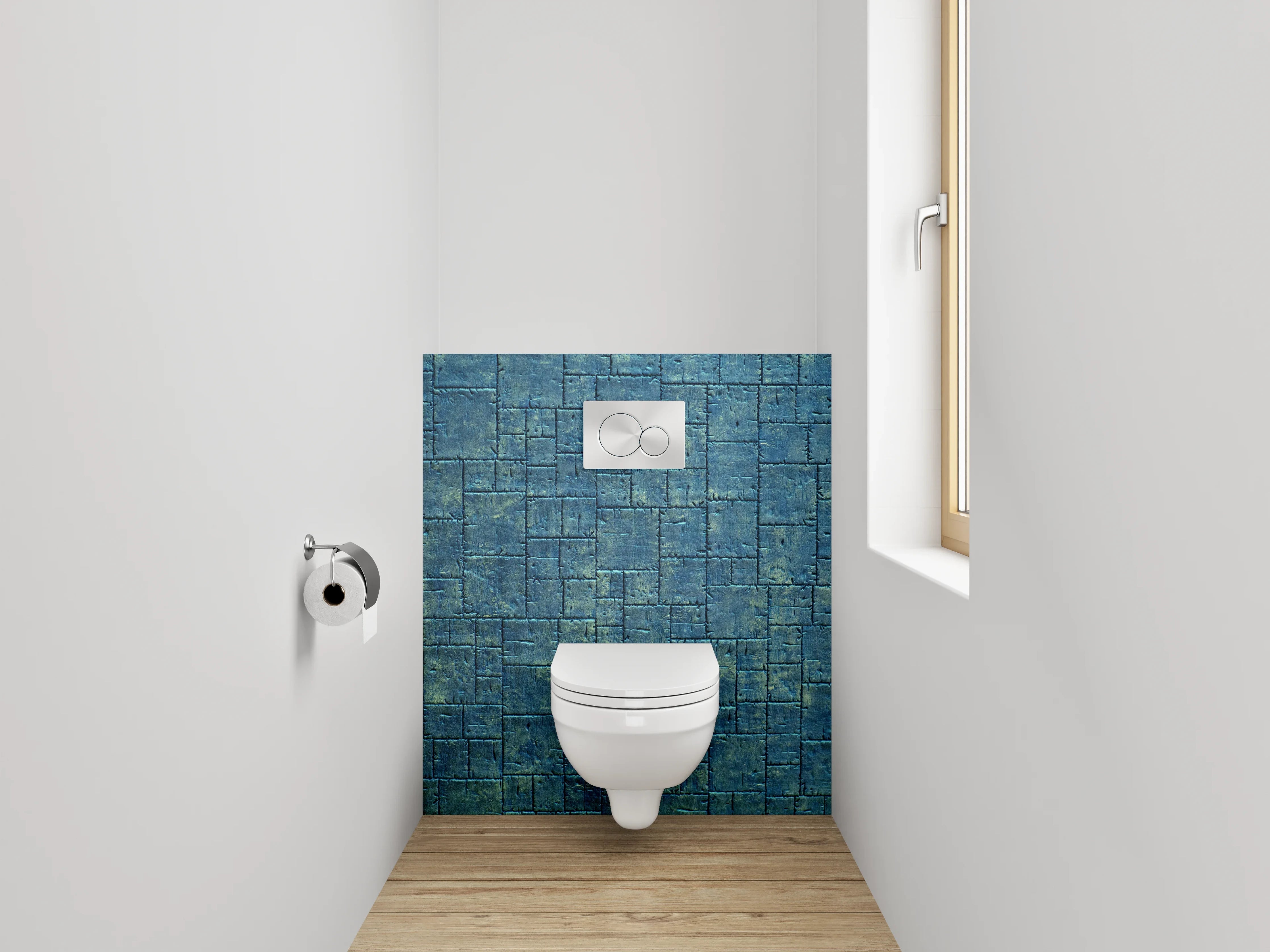 WC-Rückwand - Blaues Steinmuster Modern