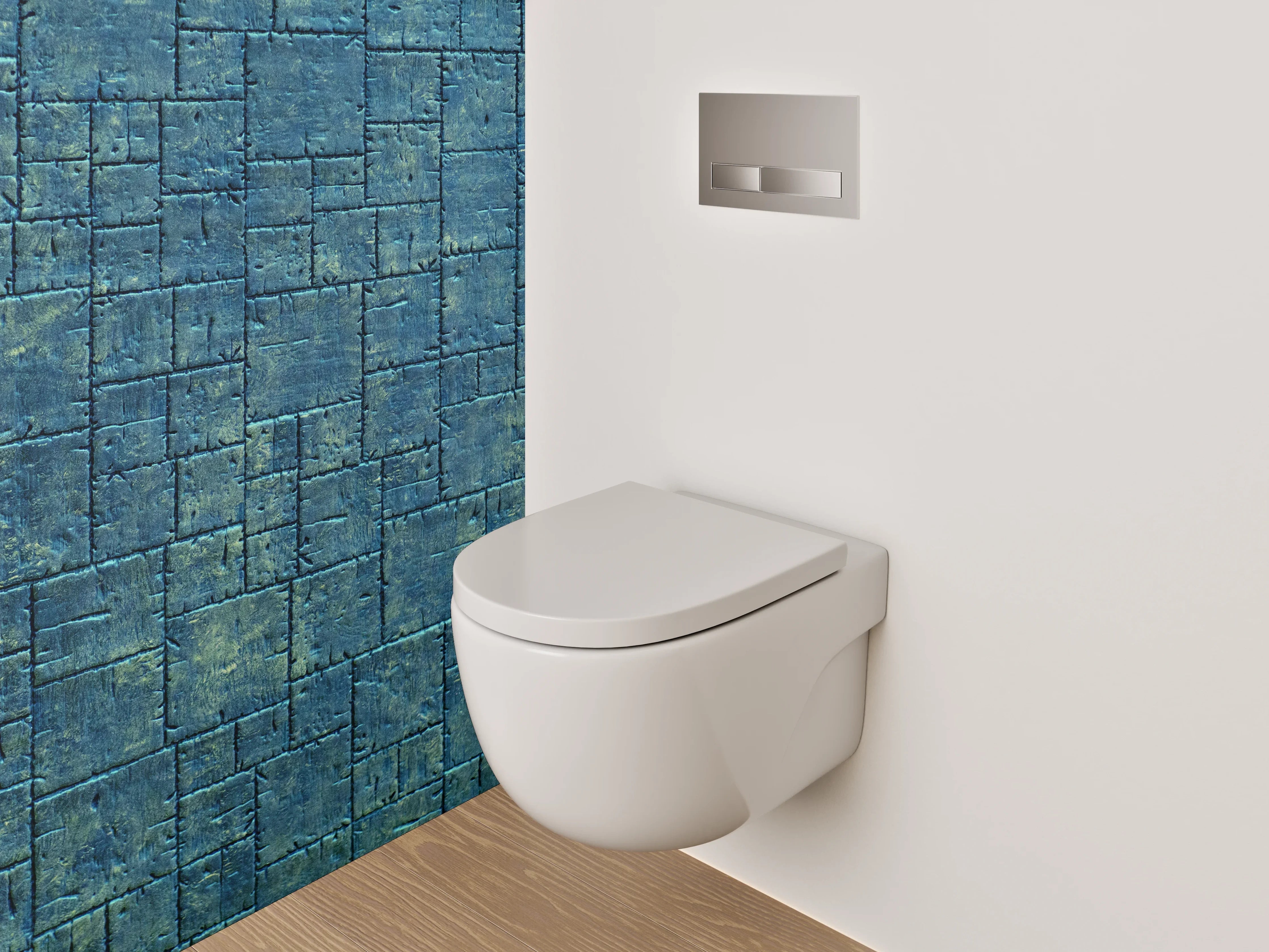 WC-Rückwand - Blaues Steinmuster Modern
