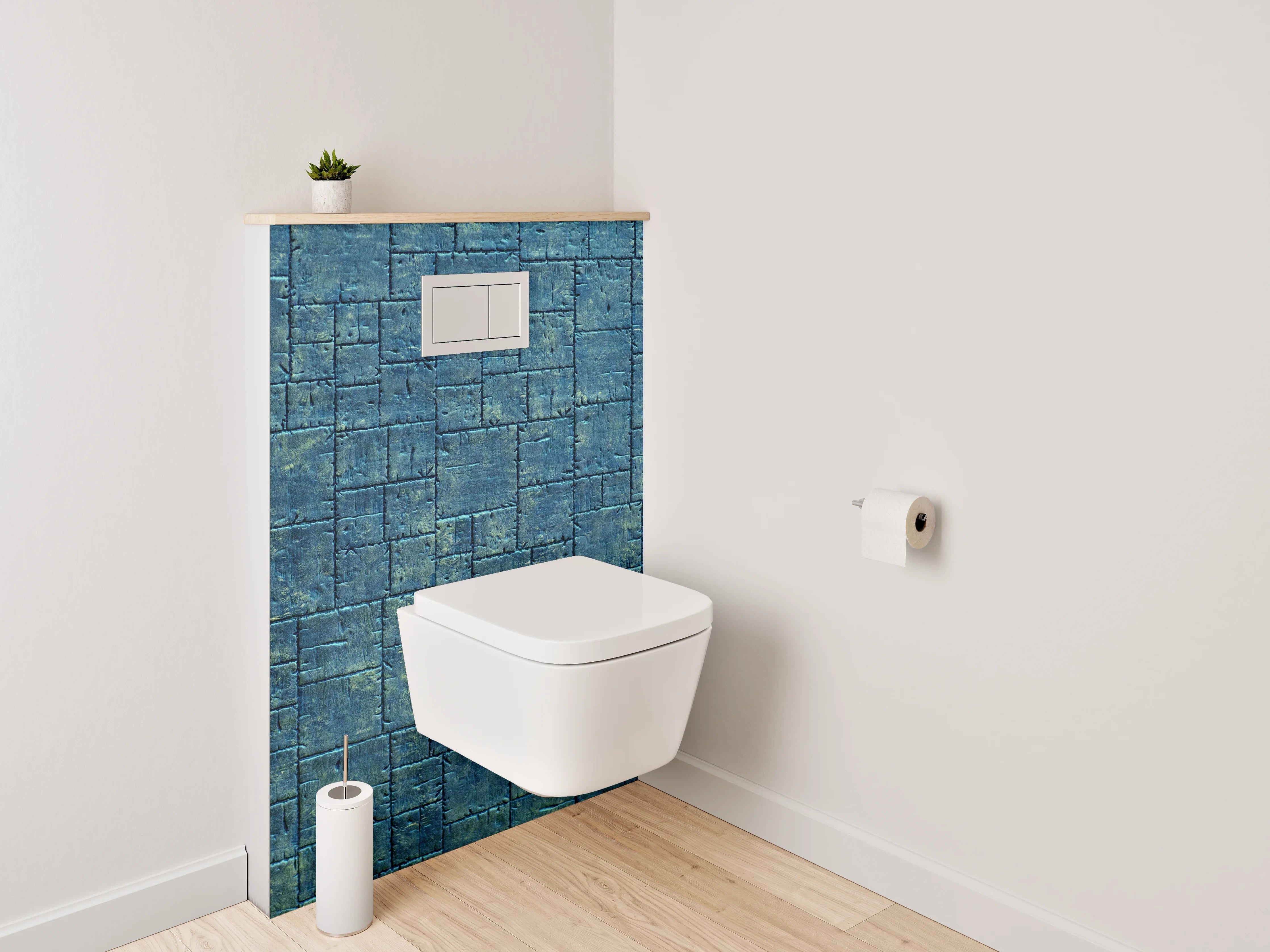 WC-Rückwand - Blaues Steinmuster Modern