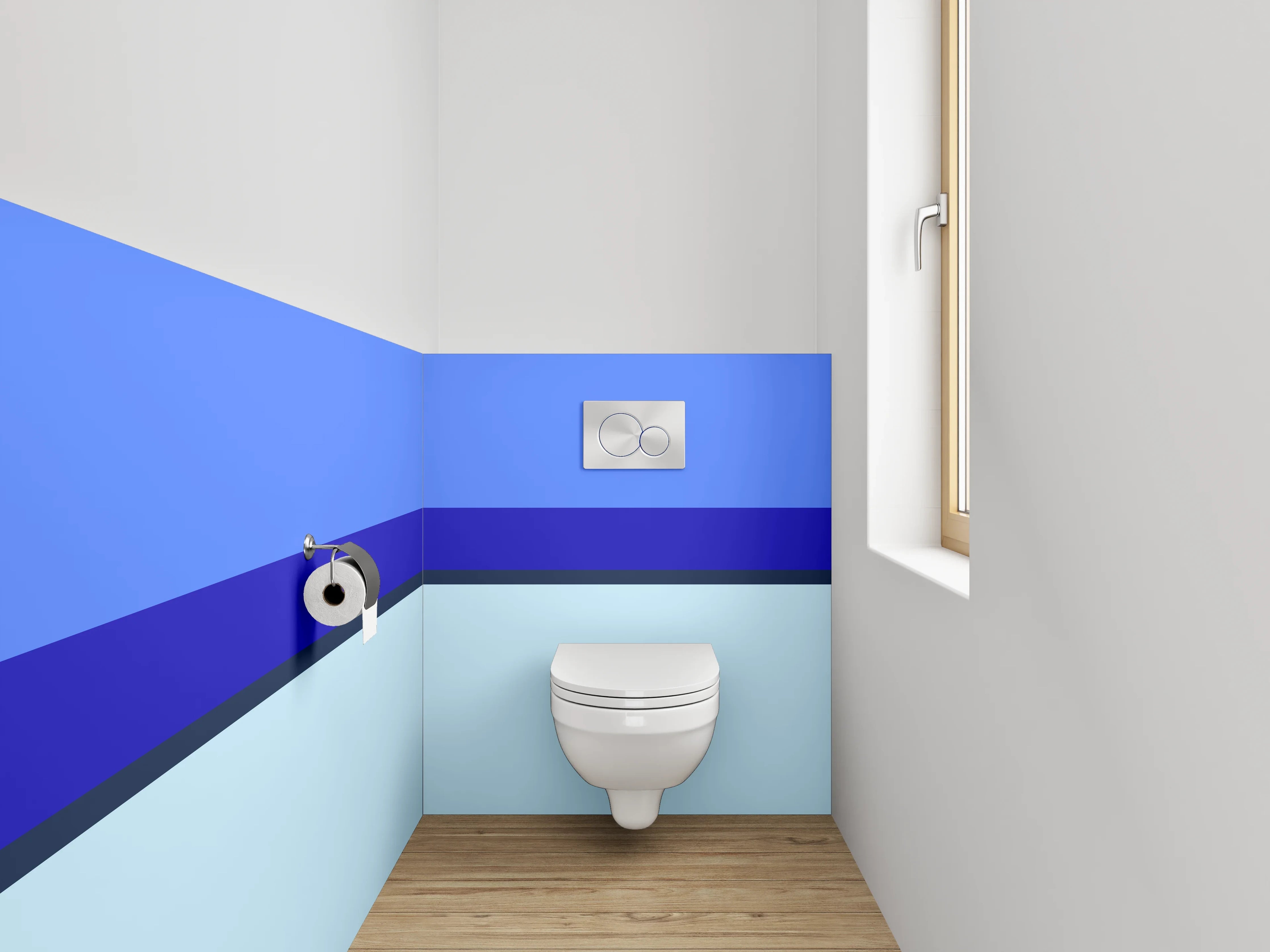 WC-Rückwand - Blaues Streifen-Design Modern Abstrakt