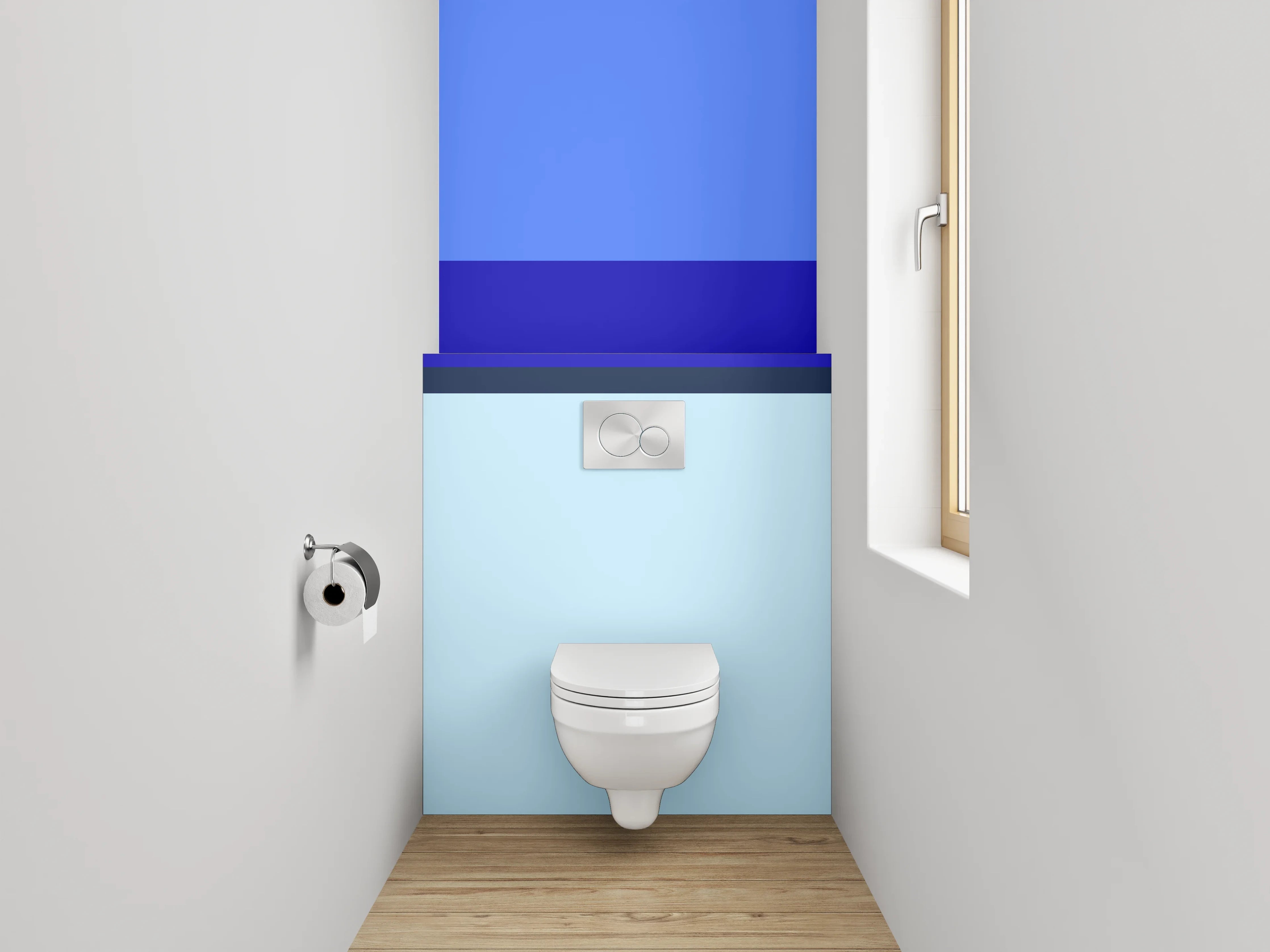 WC-Rückwand - Blaues Streifen-Design Modern Abstrakt